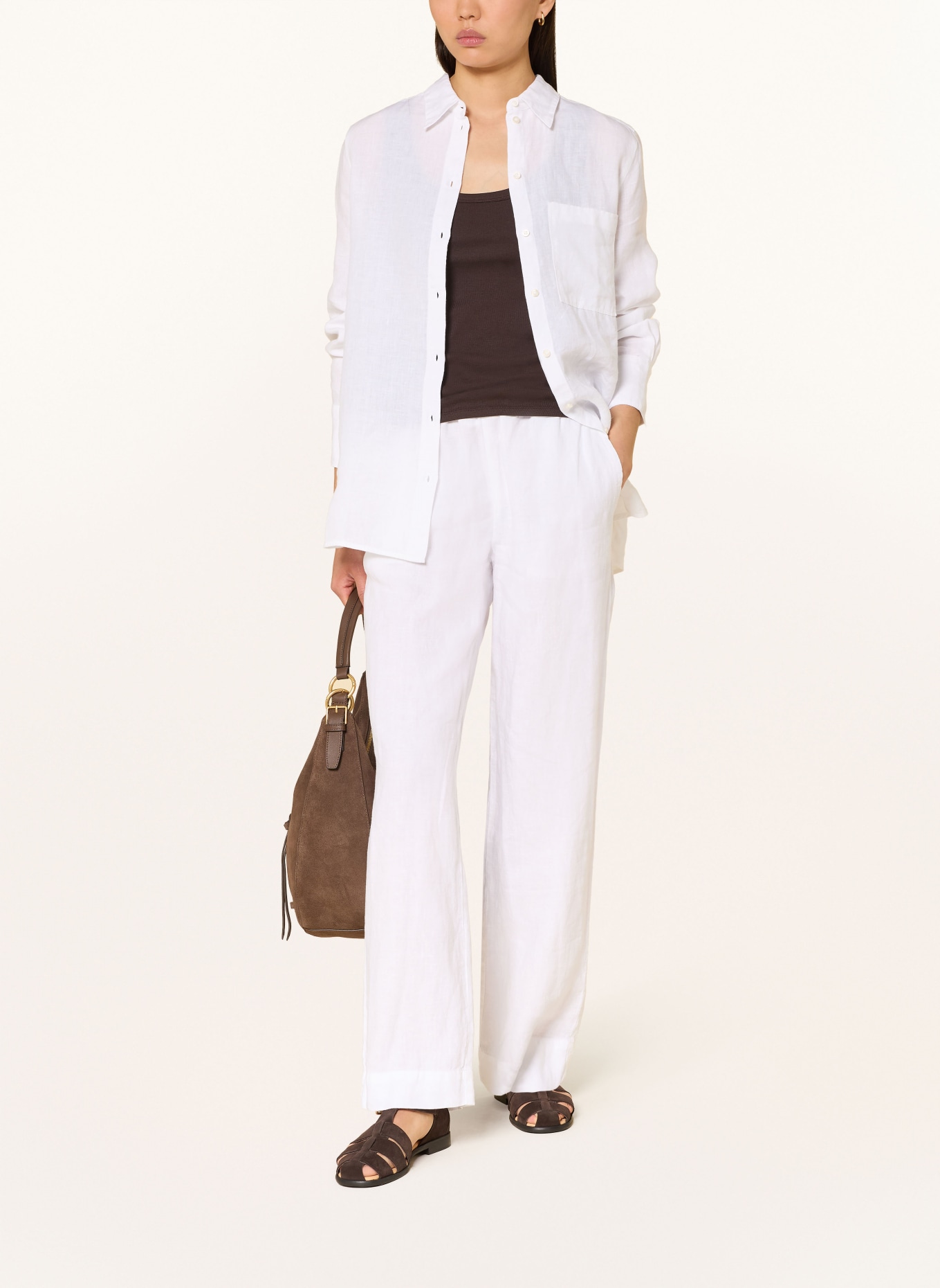 Marc O'Polo Marlenehose aus Leinen: WEISS