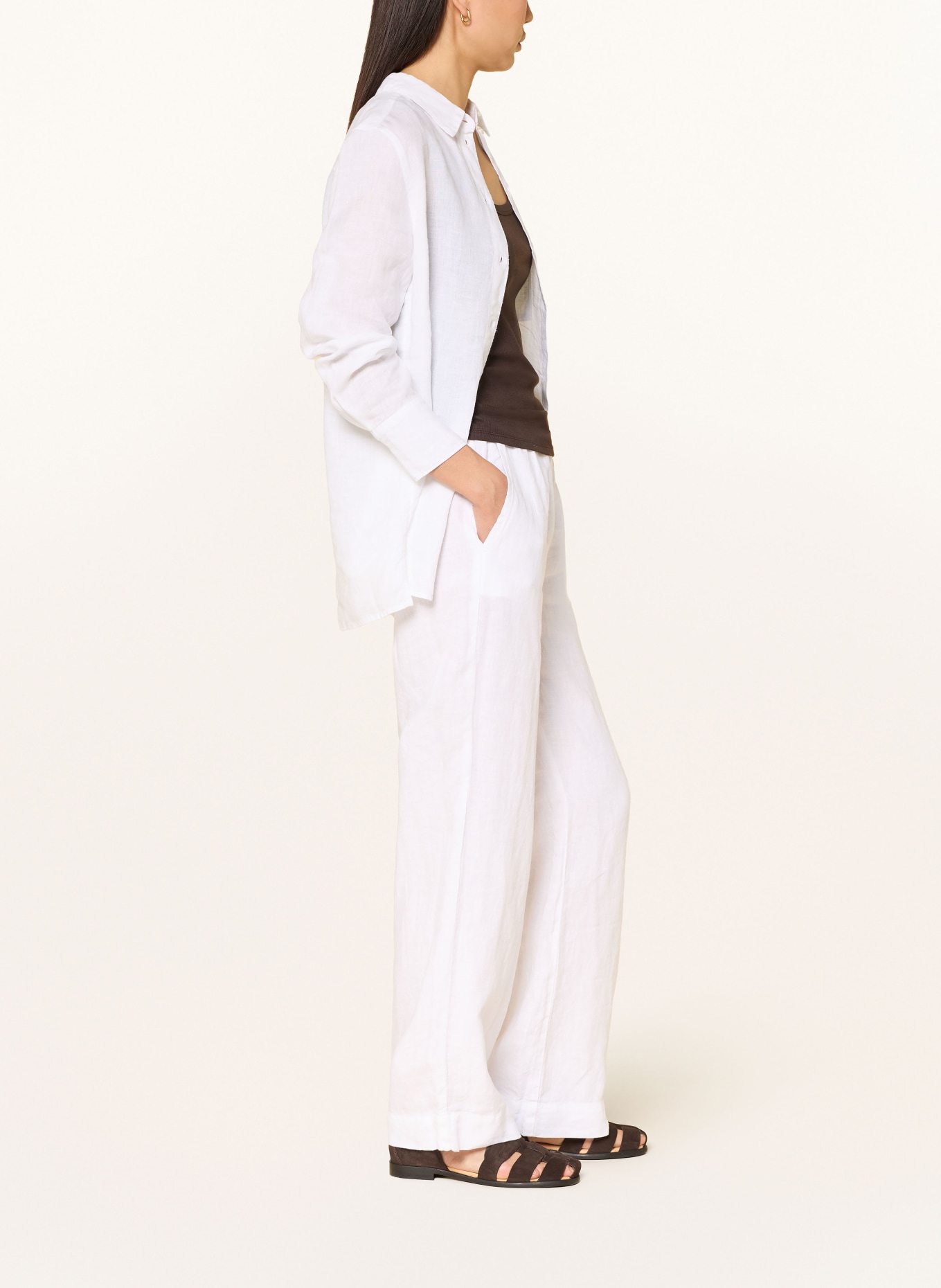 Marc O'Polo Marlenehose aus Leinen: WEISS