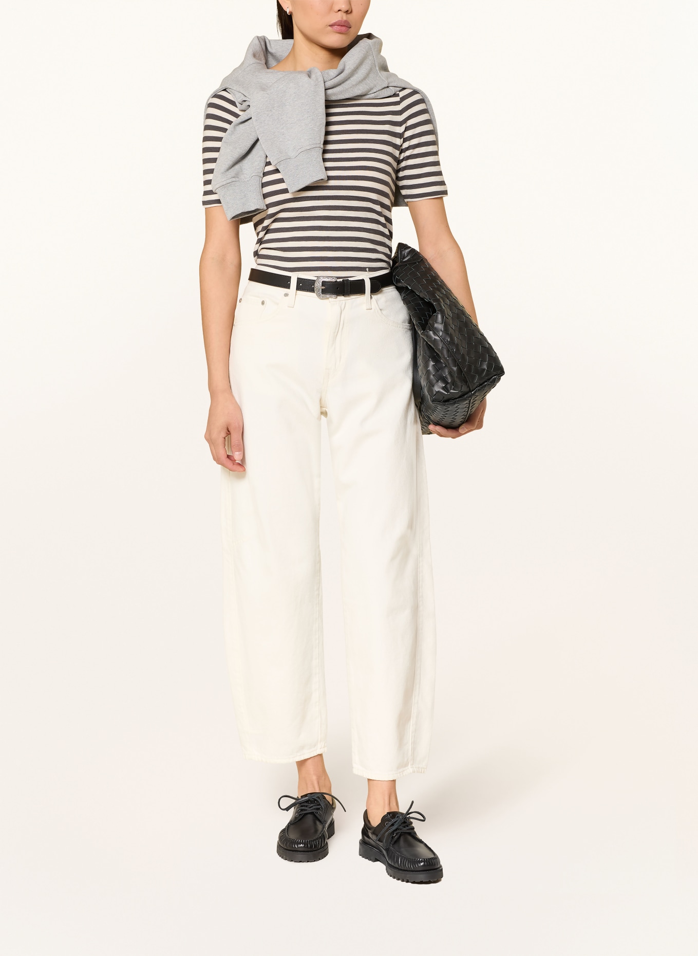 Marc O'Polo T-shirt: GRIS FONCÉ / BLANC