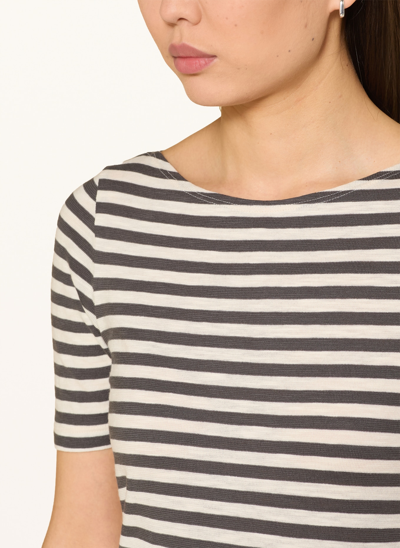 Marc O'Polo T-shirt: GRIS FONCÉ / BLANC