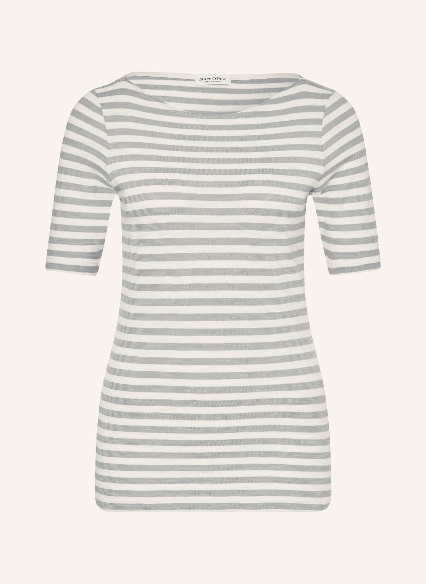 Marc O'Polo T-shirt: WIT / BLAUWGRIJS