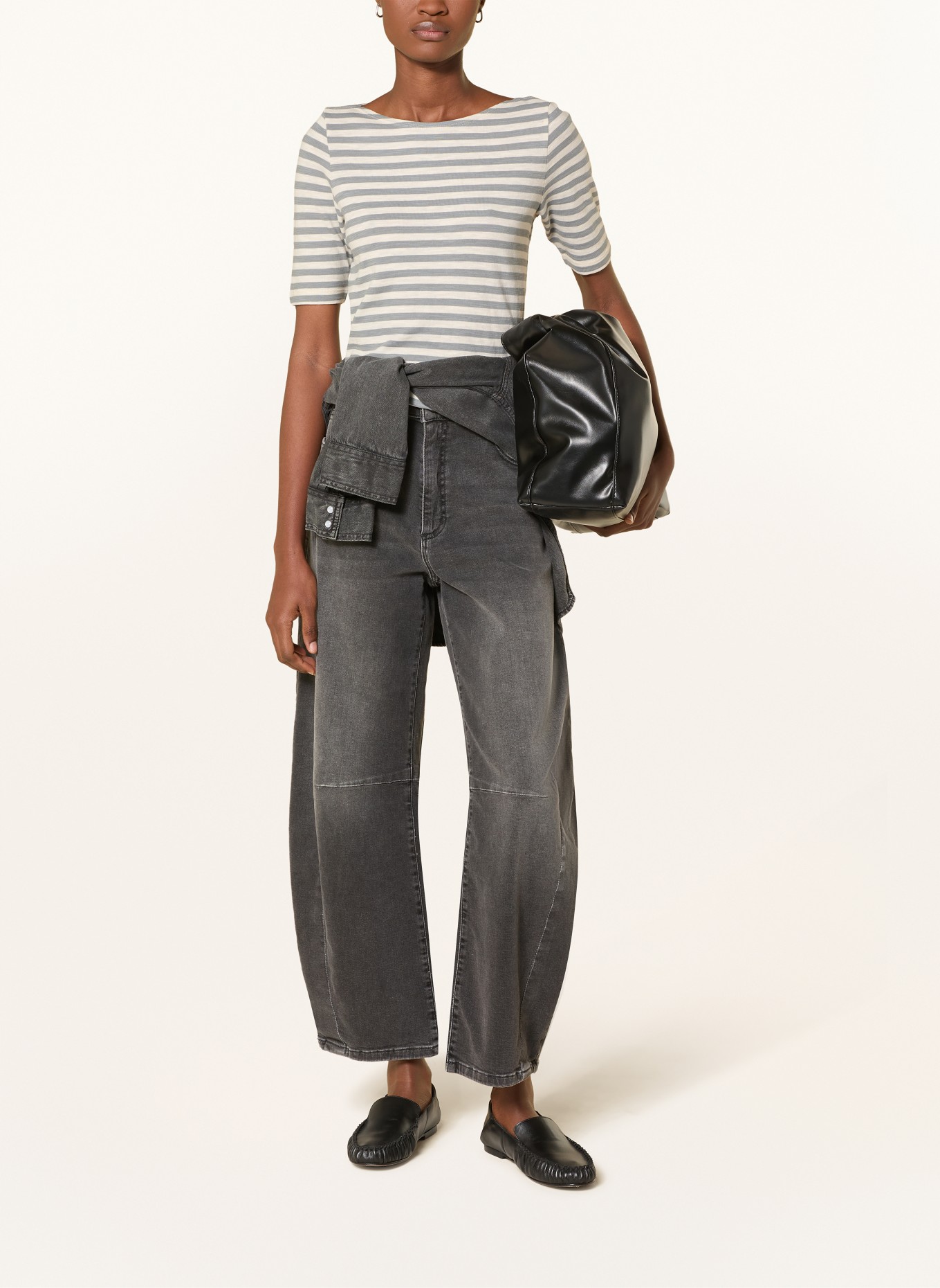 Marc O'Polo T-shirt: WIT / BLAUWGRIJS