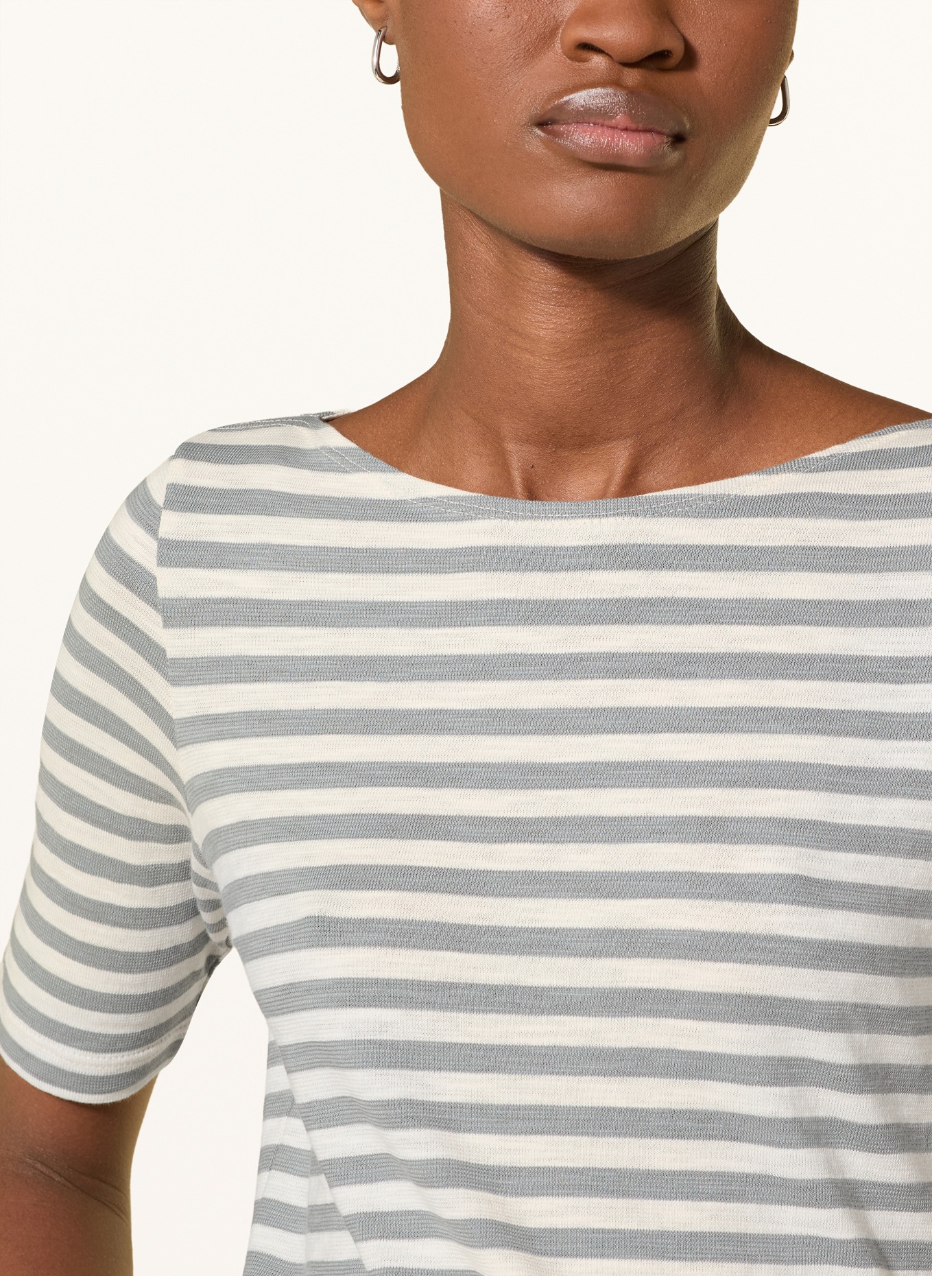 Marc O'Polo T-shirt: WIT / BLAUWGRIJS