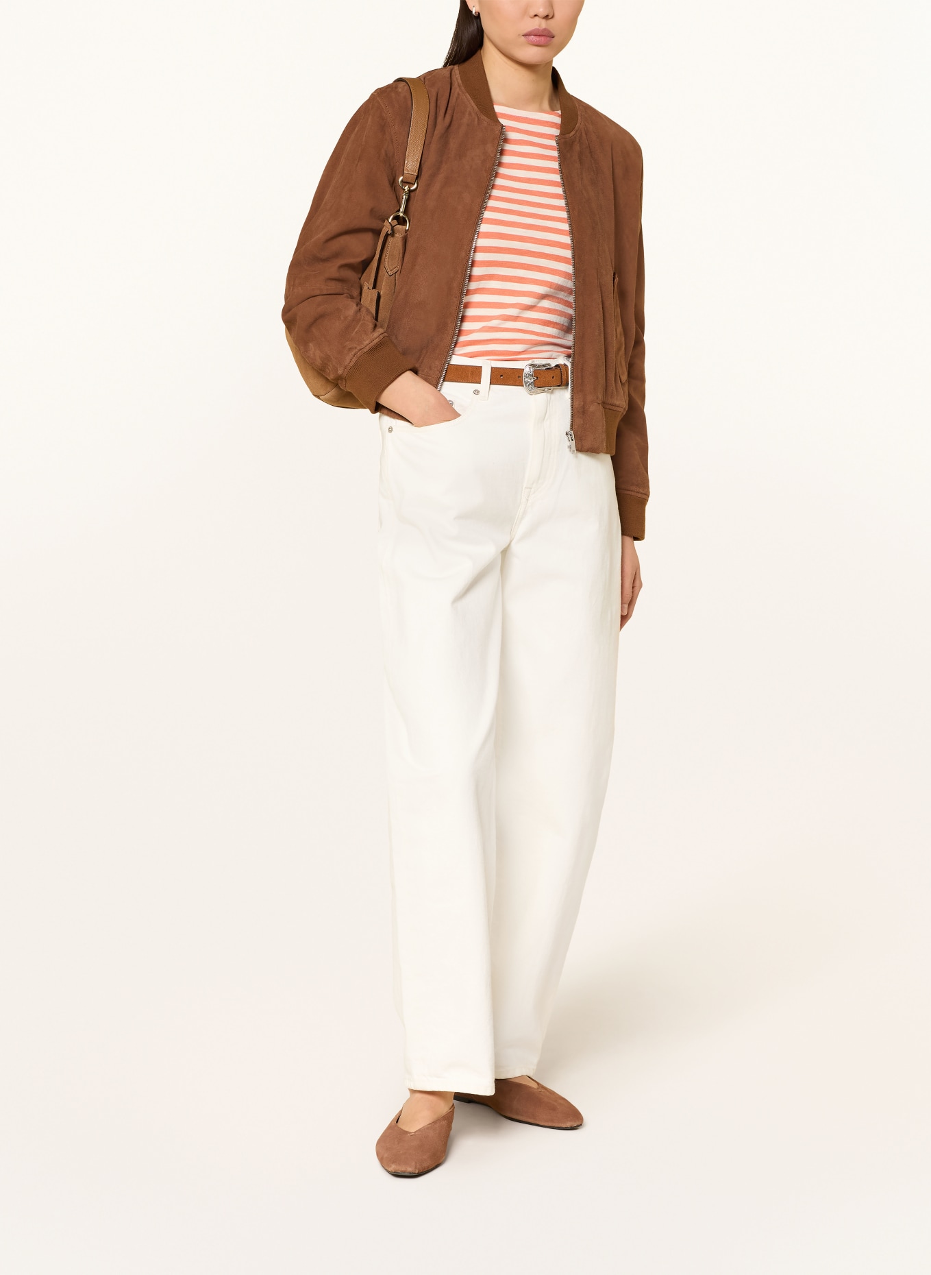 Marc O'Polo T-shirt: ORANJE / CRÈME