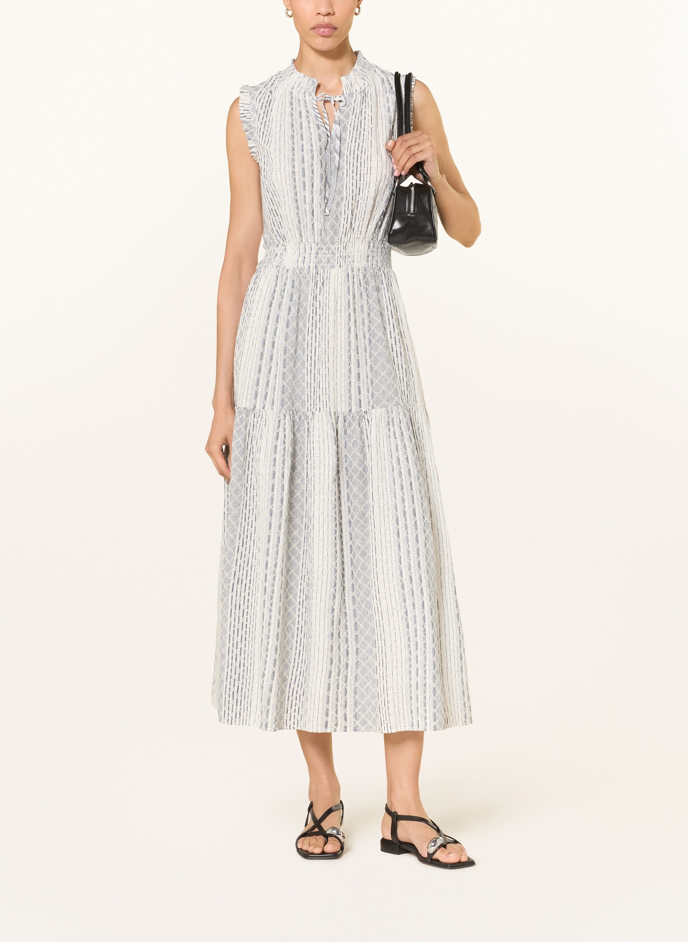 Rails Kleid ALESSI mit Leinen: CREME / DUNKELGRAU / DUNKELBLAU