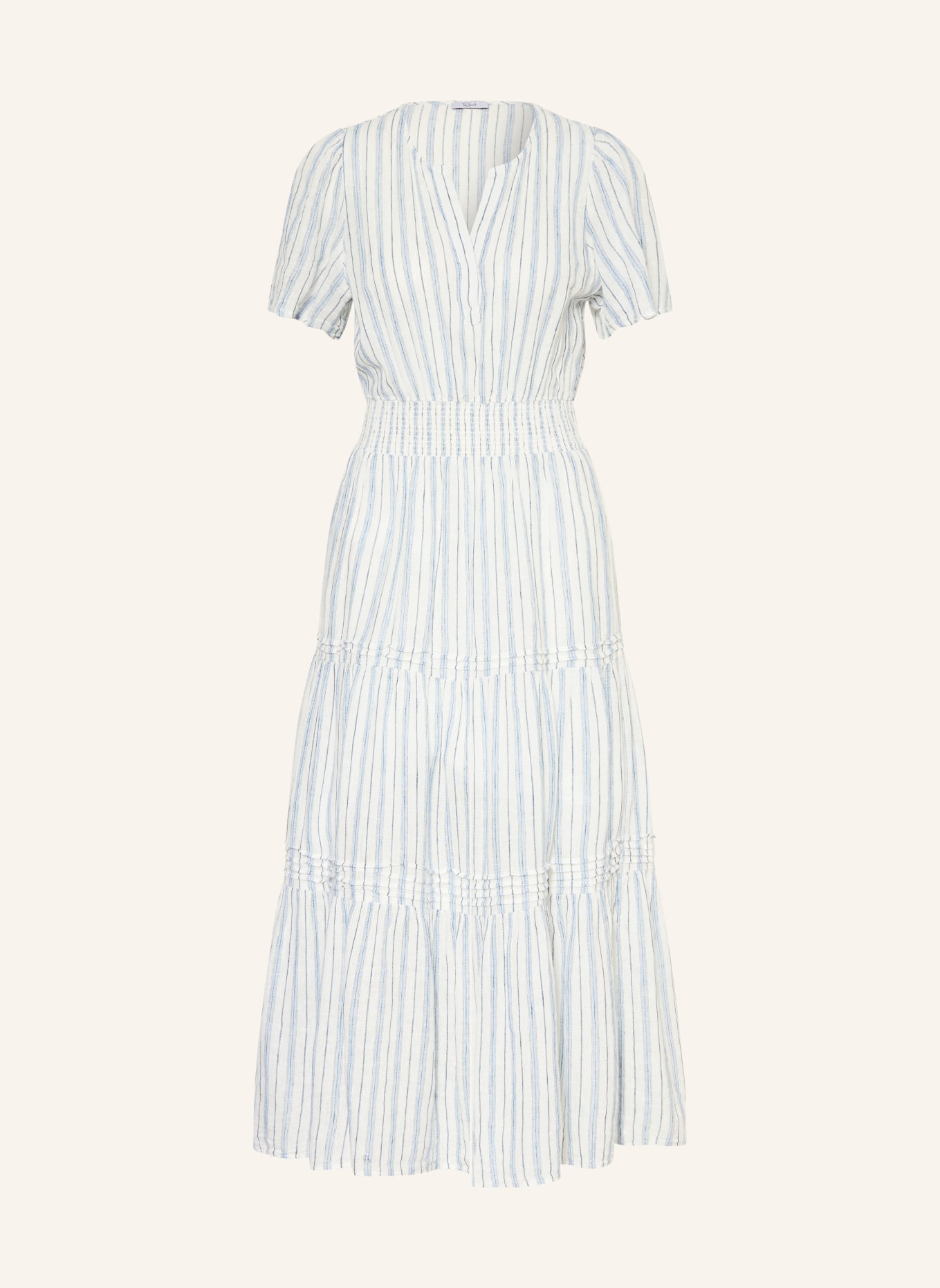 Rails Kleid CANNES mit Leinen: CREME / BLAUGRAU / HELLBLAU