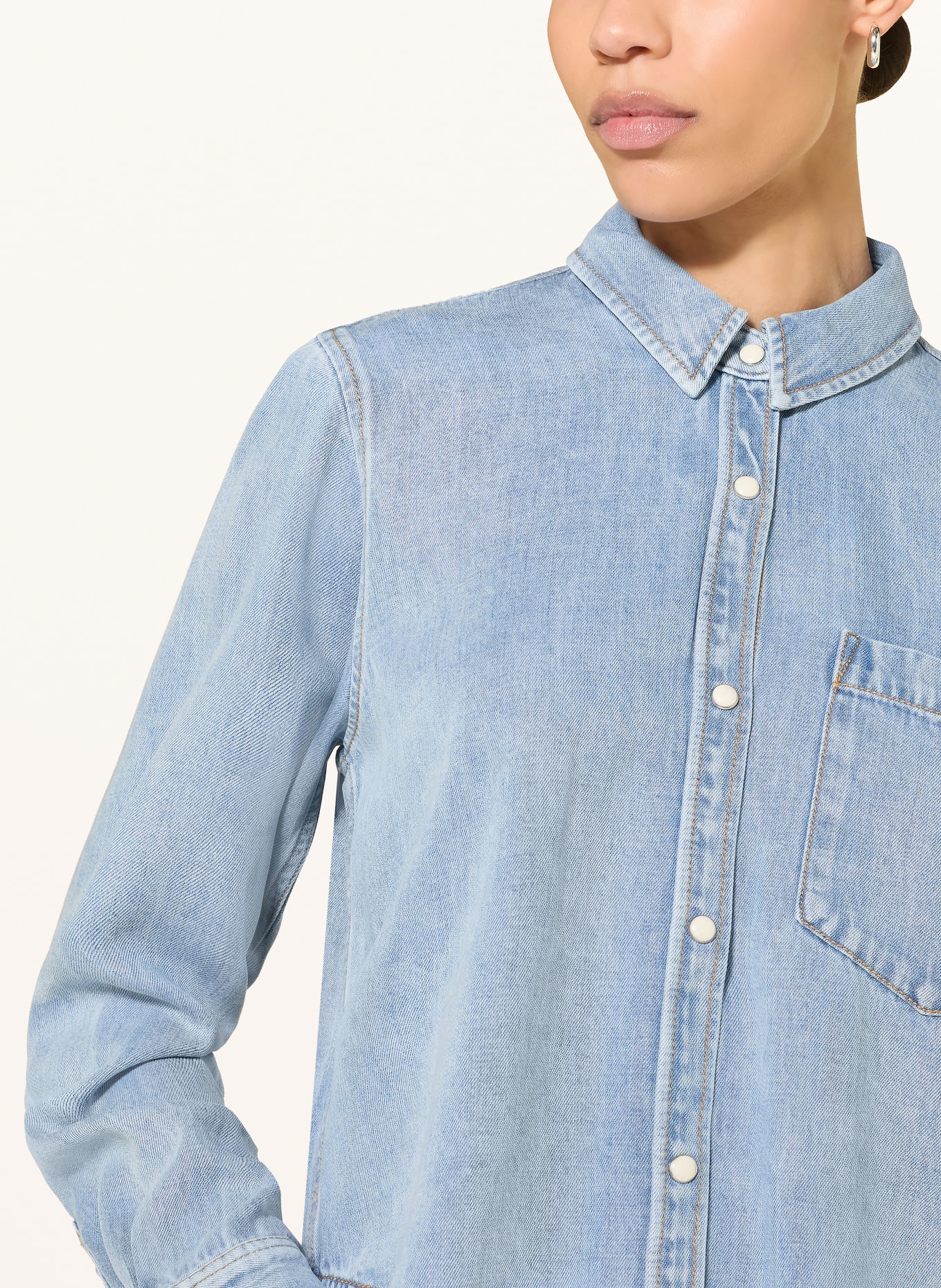 Rails Hemdbluse NOA in Jeansoptik: HELLBLAU