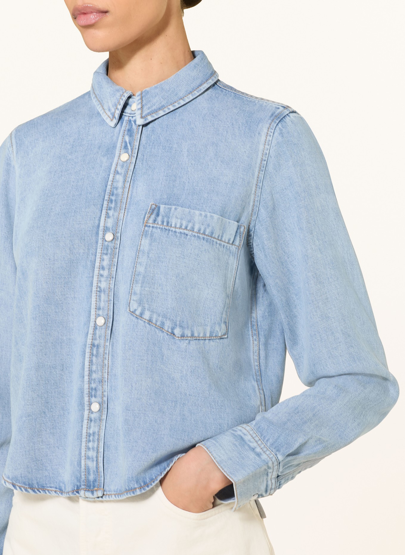 Rails Hemdbluse NOA in Jeansoptik: HELLBLAU