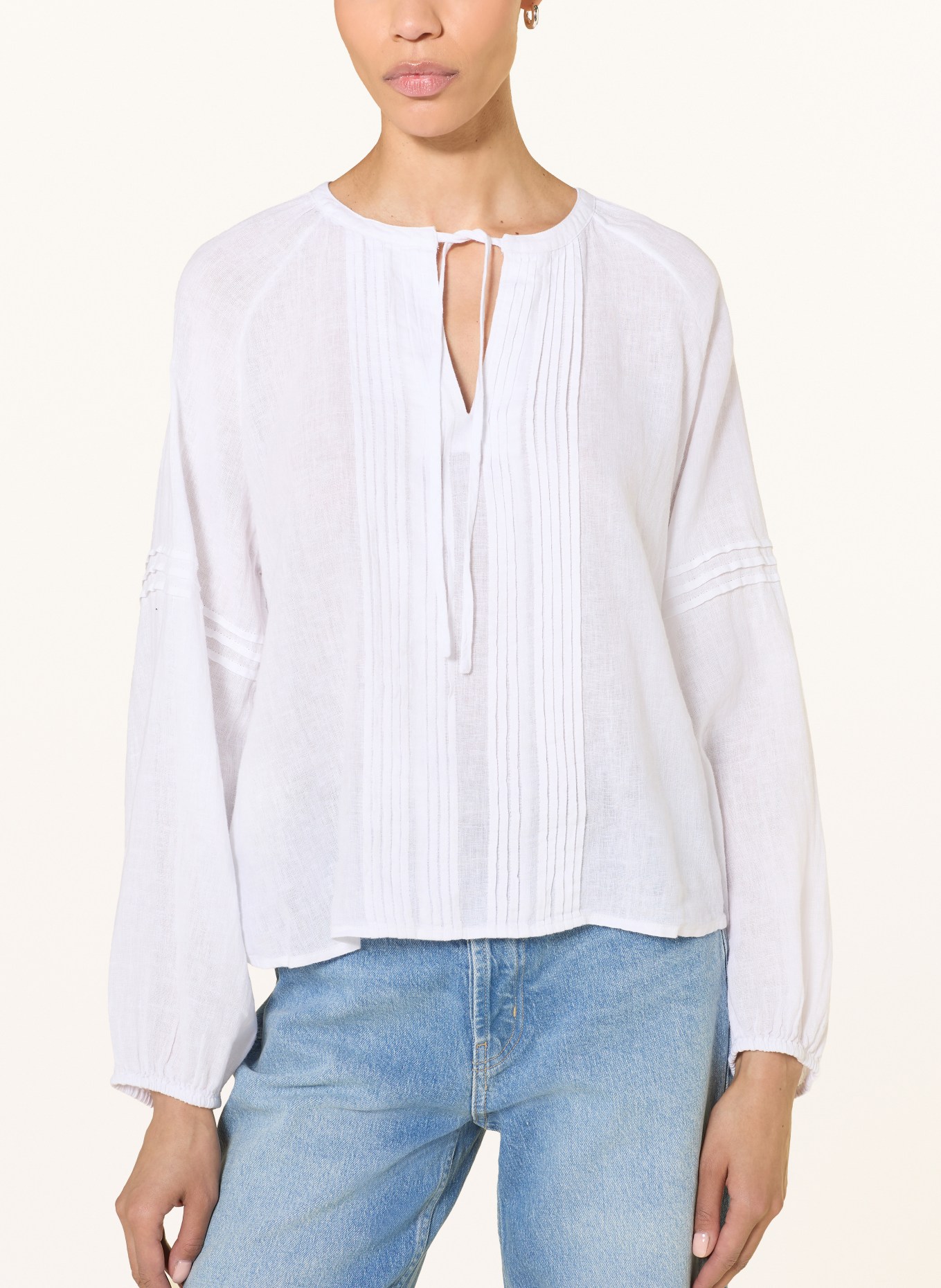 Rails Blusenshirt NAPLES mit Leinen: WEISS