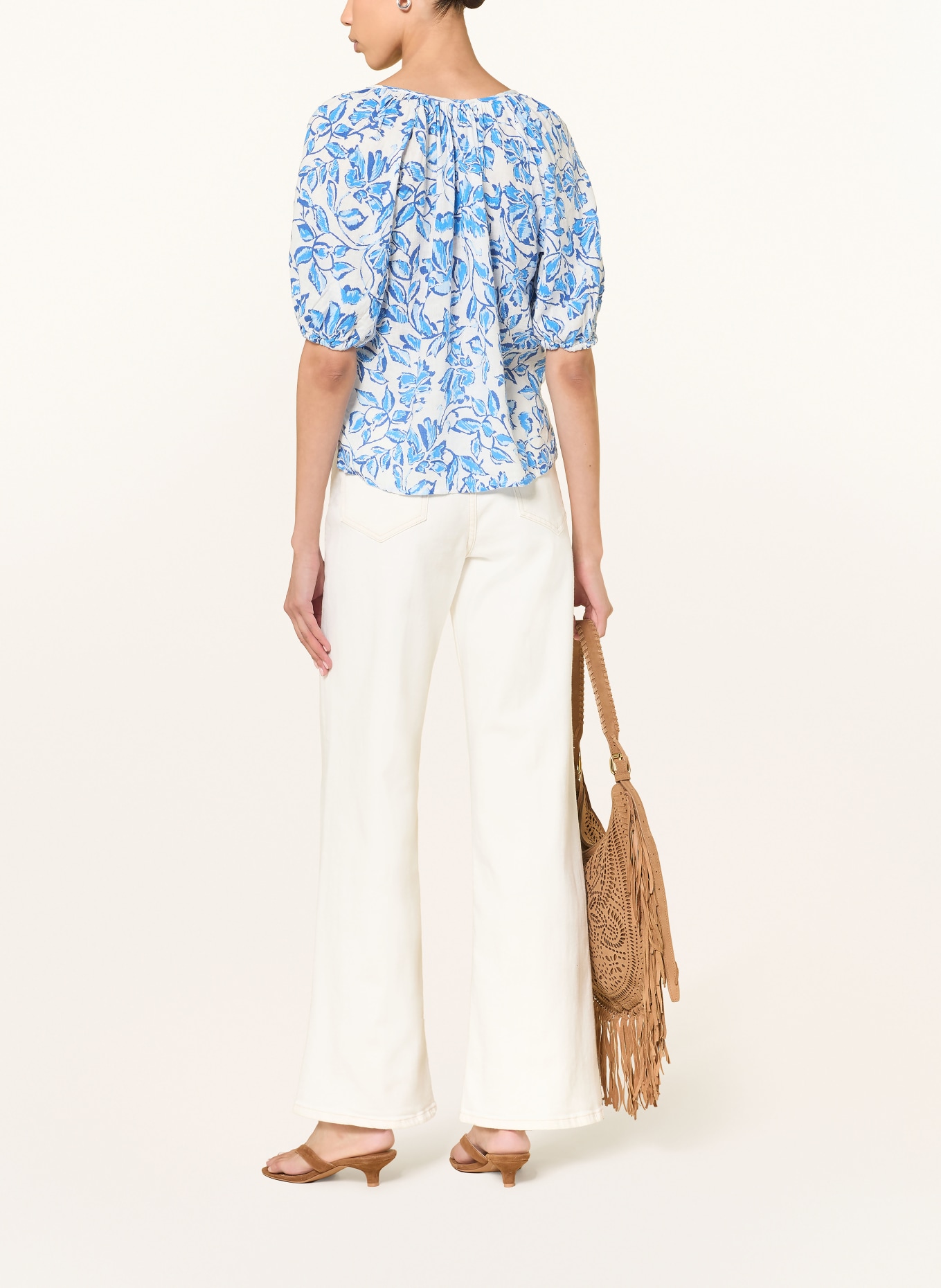 Rails Blusenshirt KIRSTIE mit Leinen: WEISS / BLAU