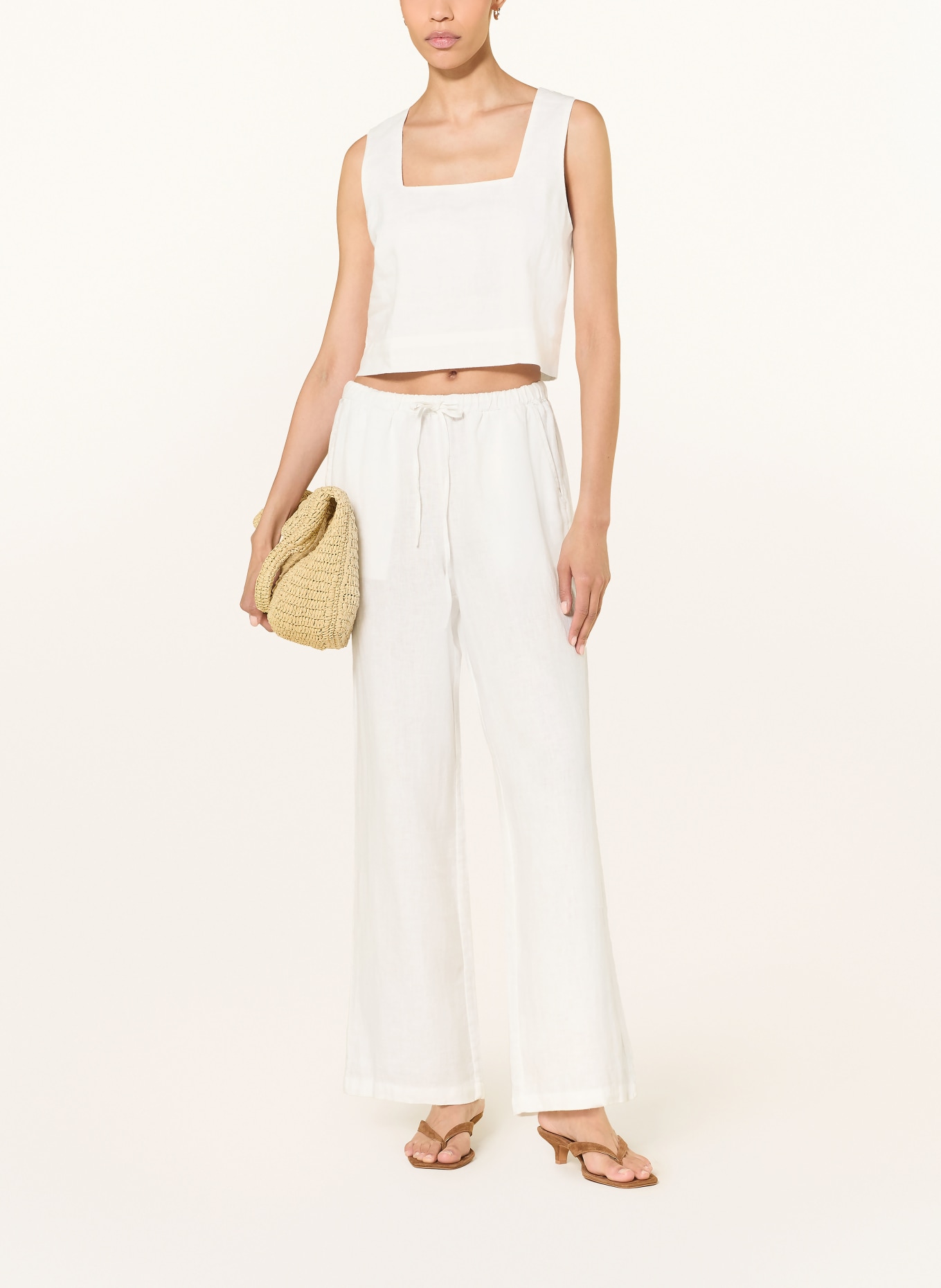 Rails Spodnie z lnu EMMIE: BIAŁY