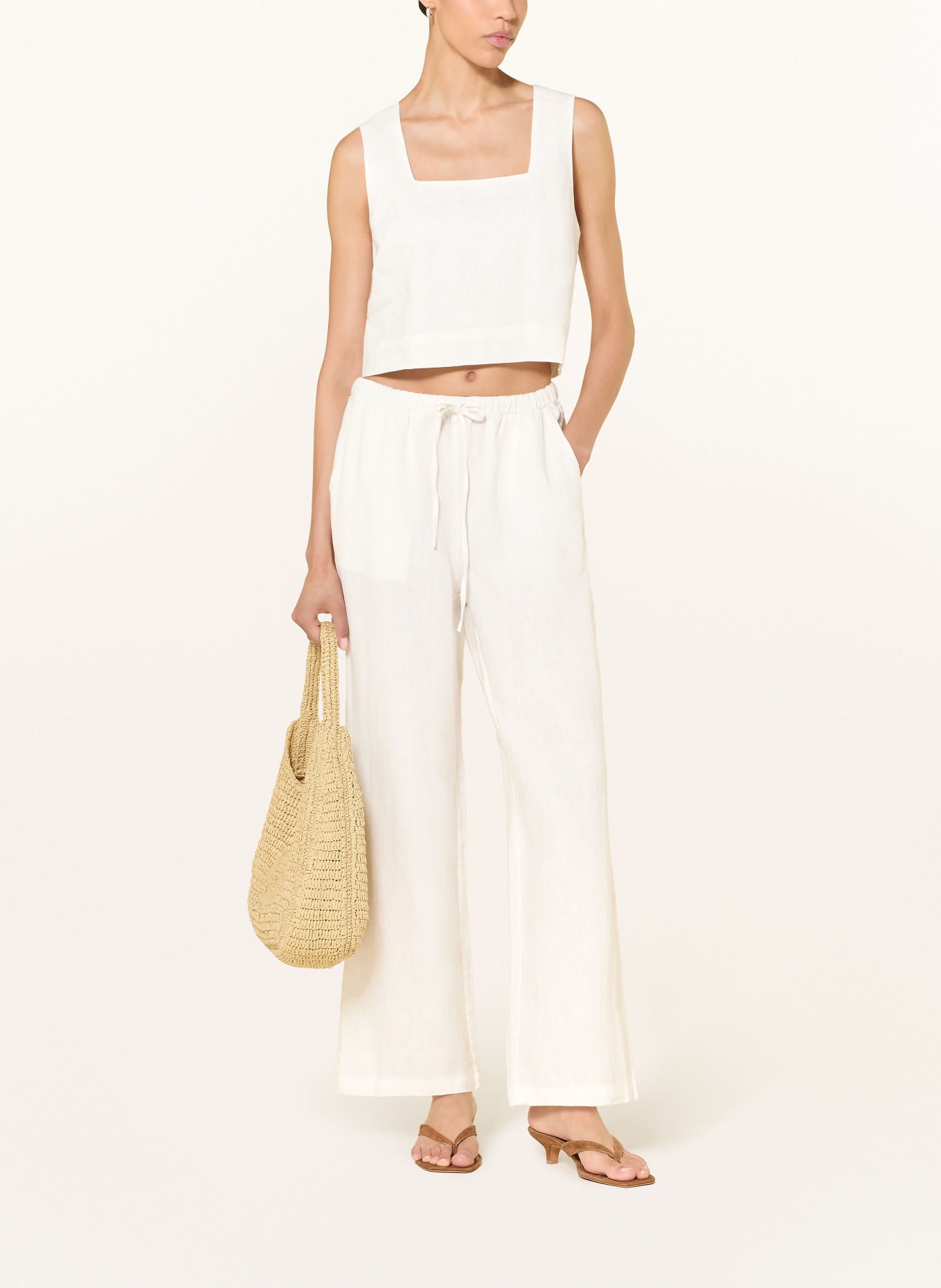 Rails Cropped-Top ARIKA aus Leinen: WEISS