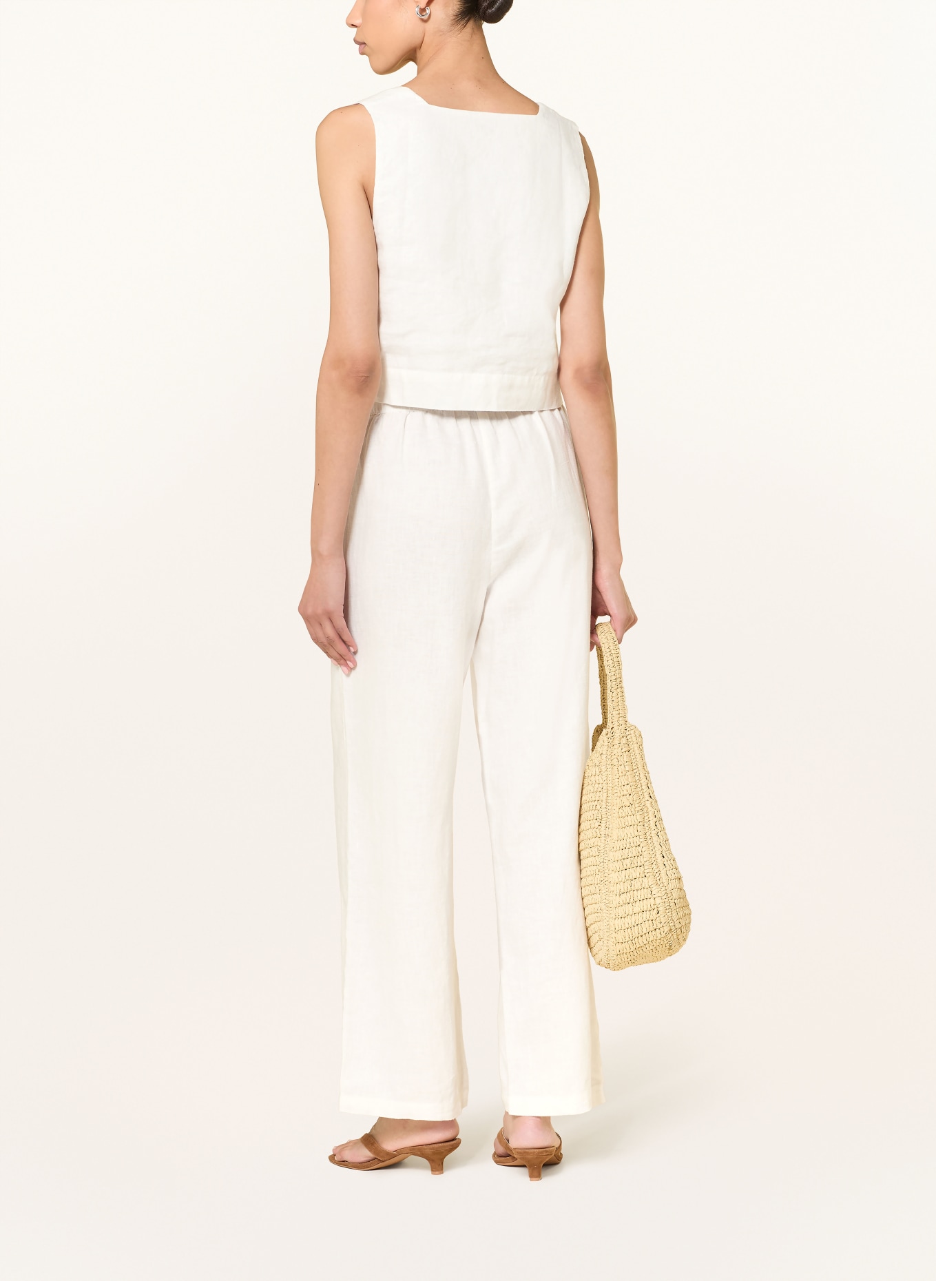 Rails Cropped-Top ARIKA aus Leinen: WEISS