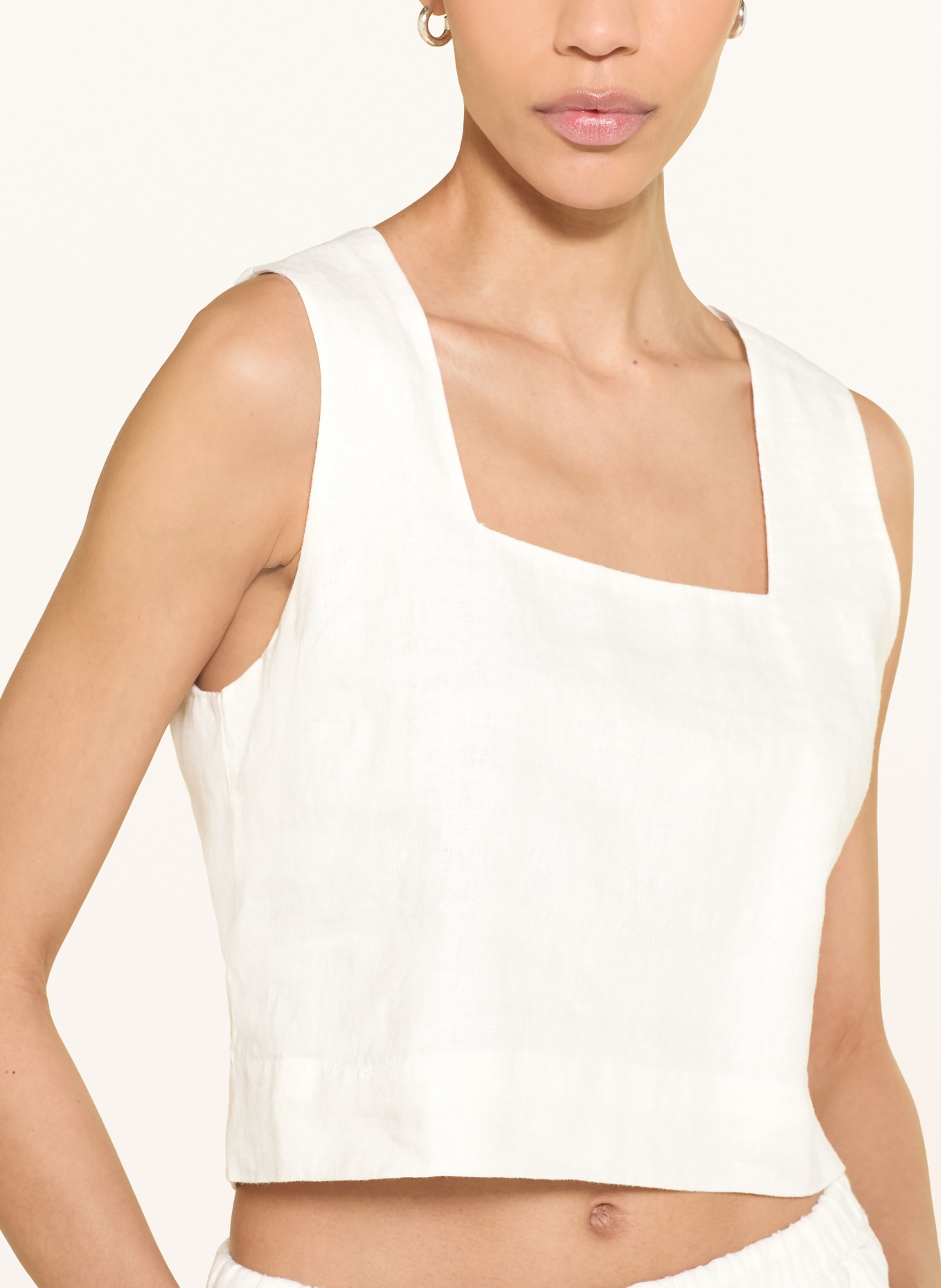 Rails Cropped-Top ARIKA aus Leinen: WEISS