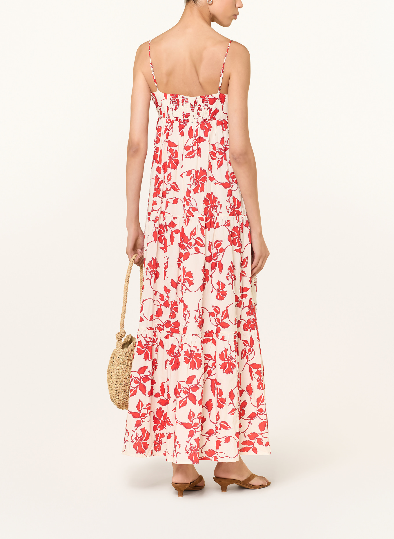 Rails Kleid MICA mit Rüschen: ROT / ECRU / DUNKELROT