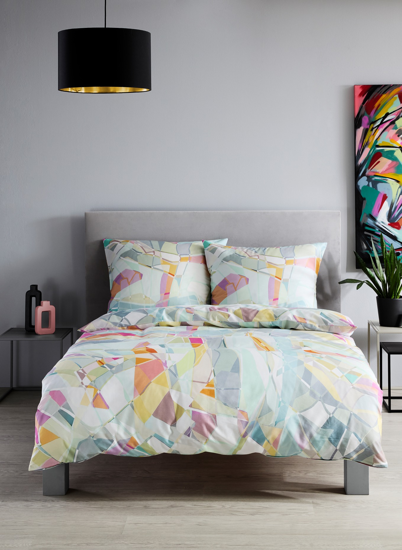 fleuresse Bettwäsche BED ART S: HELLGRÜN / HELLLILA / GELB