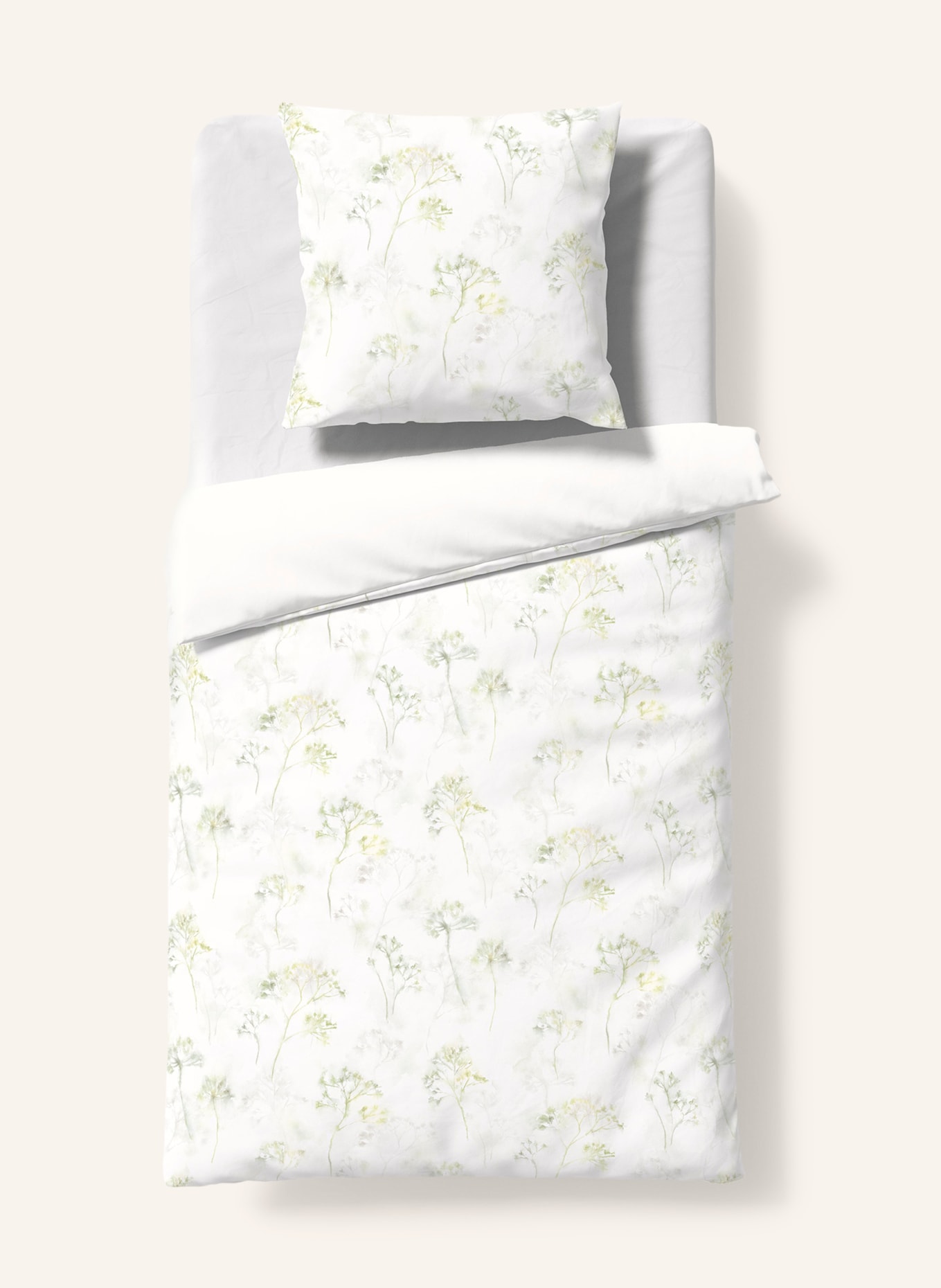 fleuresse Bettwäsche PROVENCE CASSIS: WEISS / HELLGRÜN
