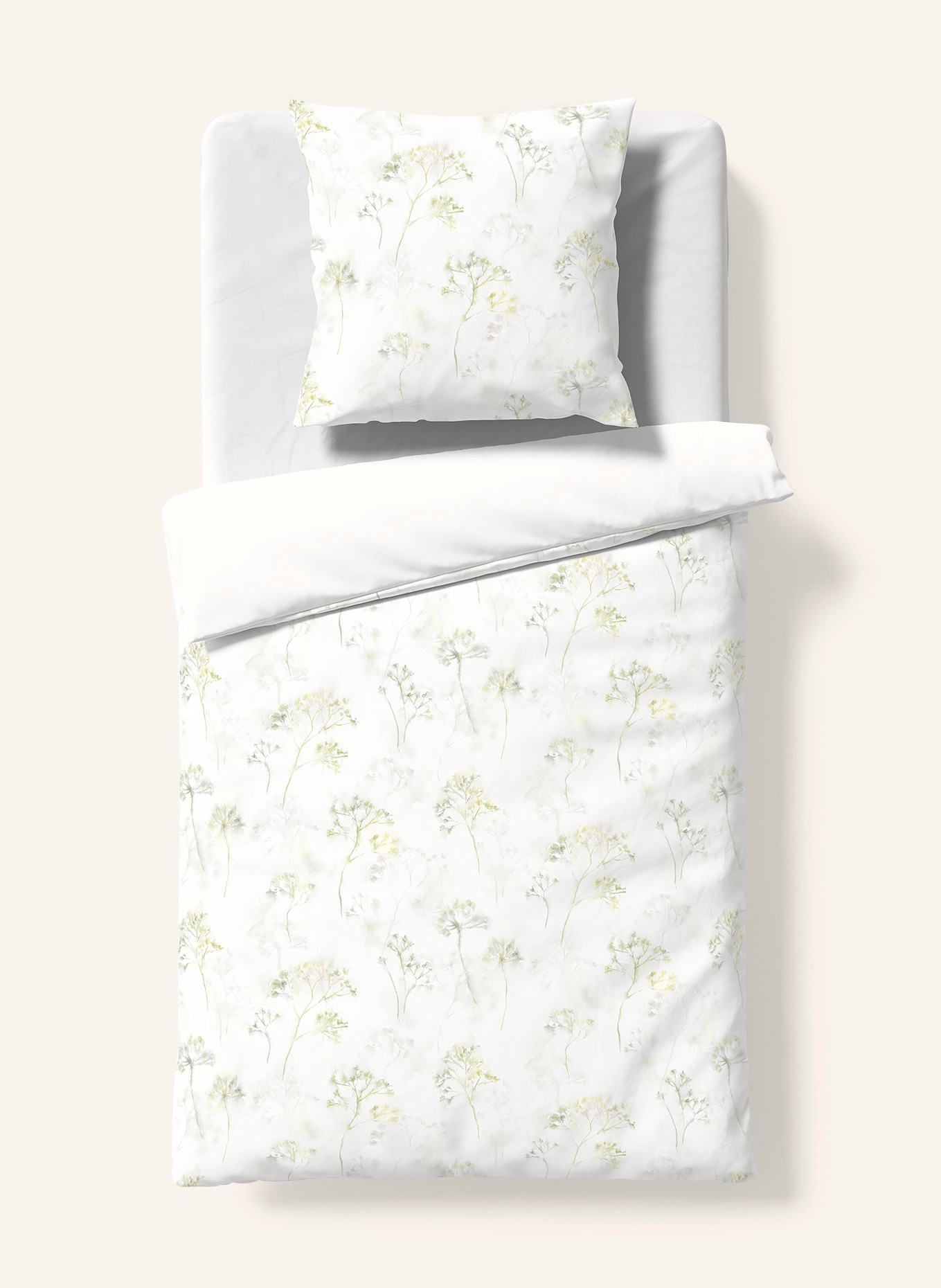 fleuresse Bettwäsche PROVENCE CASSIS zum Wenden: HELLGRÜN / GRÜN / WEISS