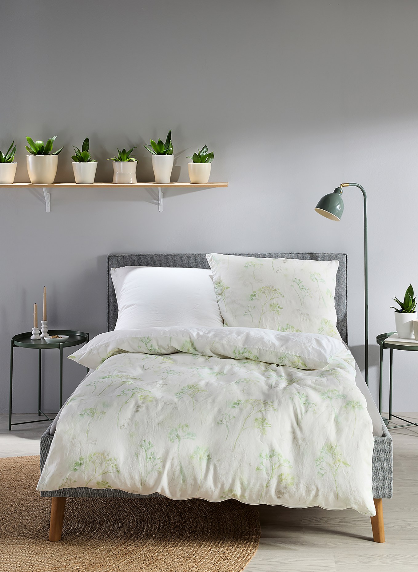 fleuresse Bettwäsche PROVENCE CASSIS zum Wenden: HELLGRÜN / GRÜN / WEISS