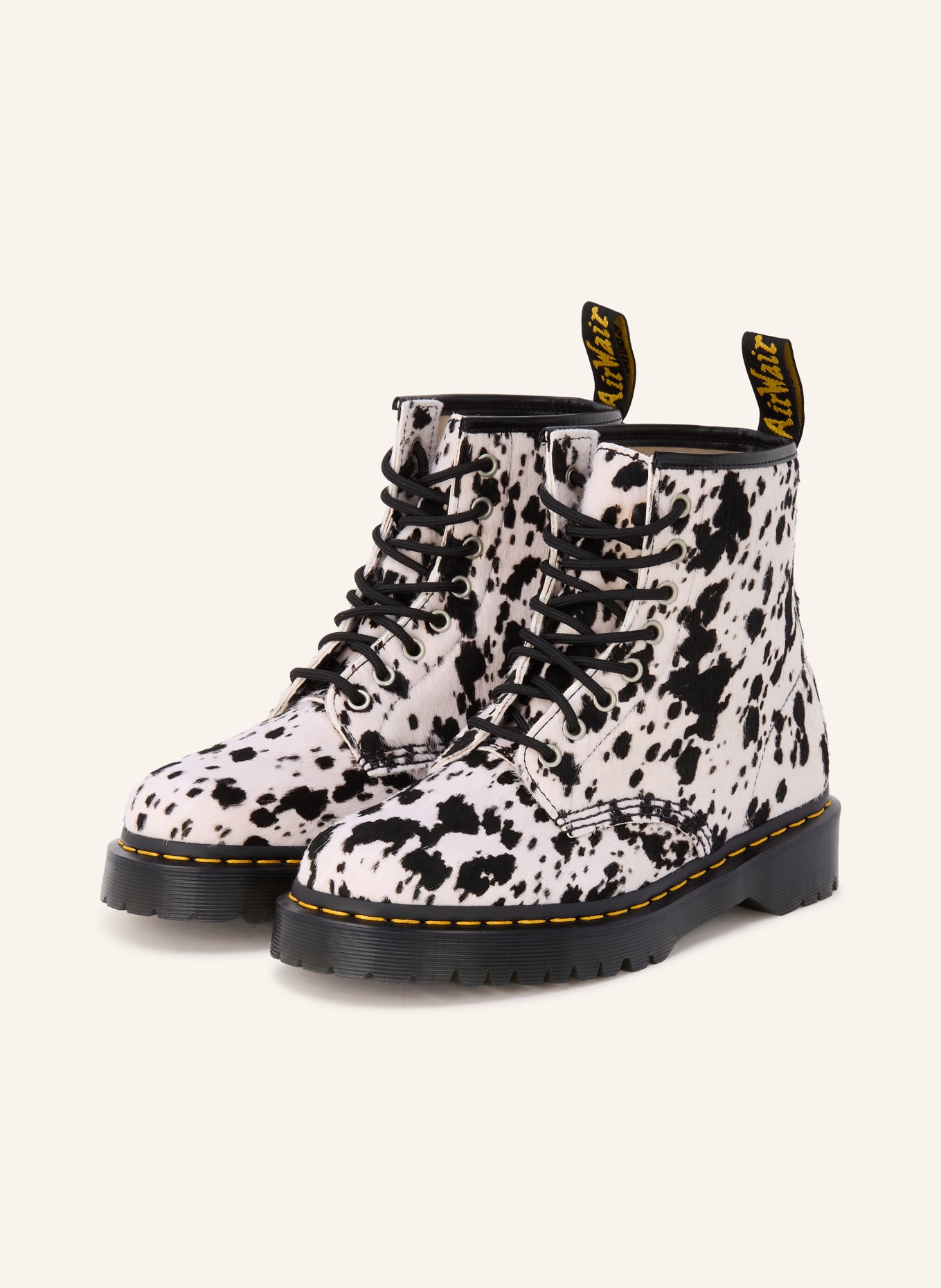 Dr. Martens Lace-up Boots 1460 BEX: CREAM / BLACK