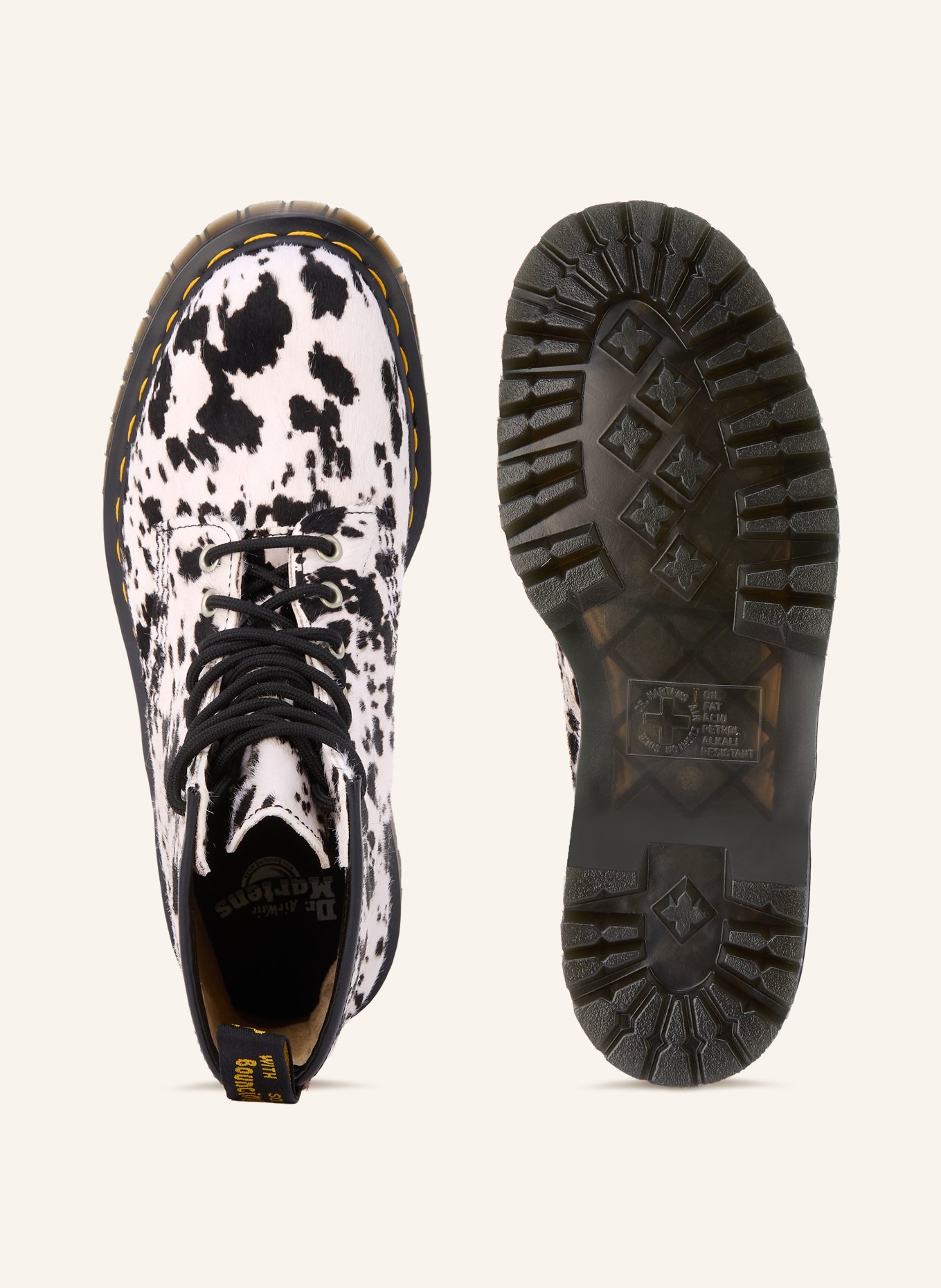 Dr. Martens Lace-up Boots 1460 BEX: CREAM / BLACK