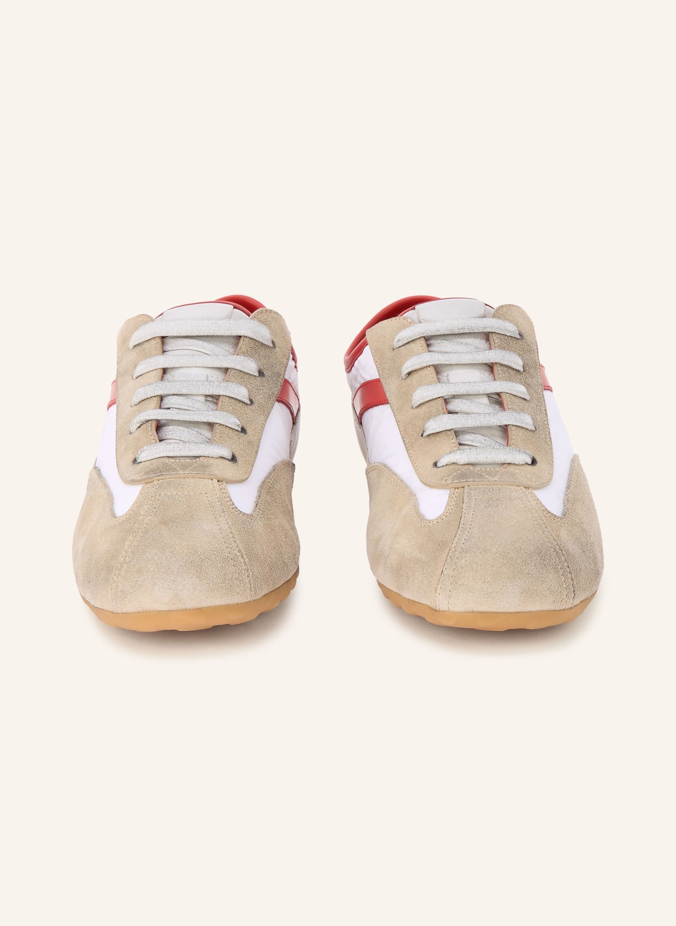 McQUEEN baskets: BEIGE / ROUGE / BLANC