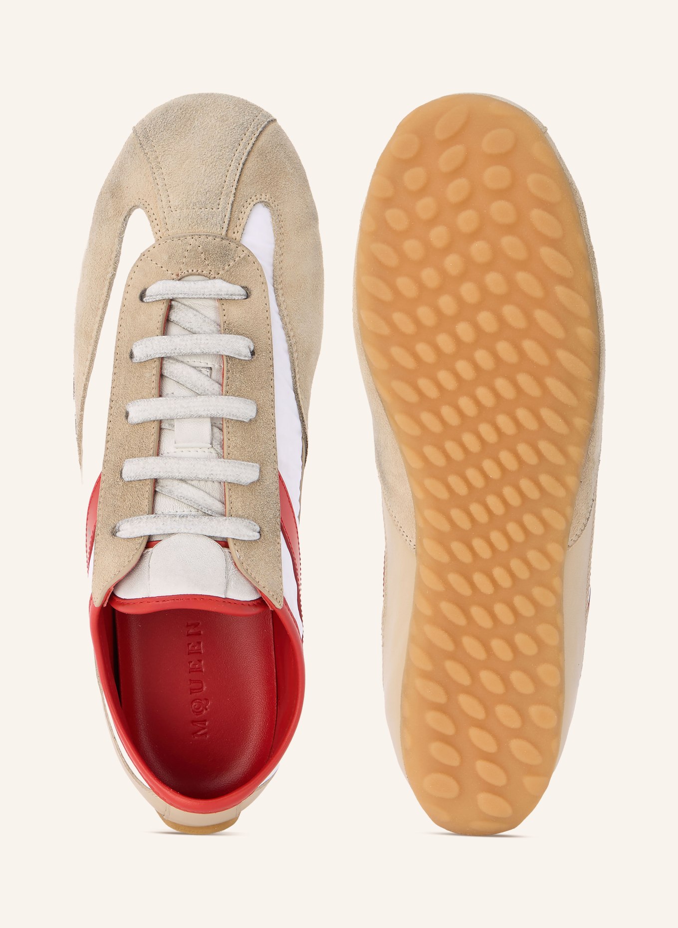 McQUEEN baskets: BEIGE / ROUGE / BLANC