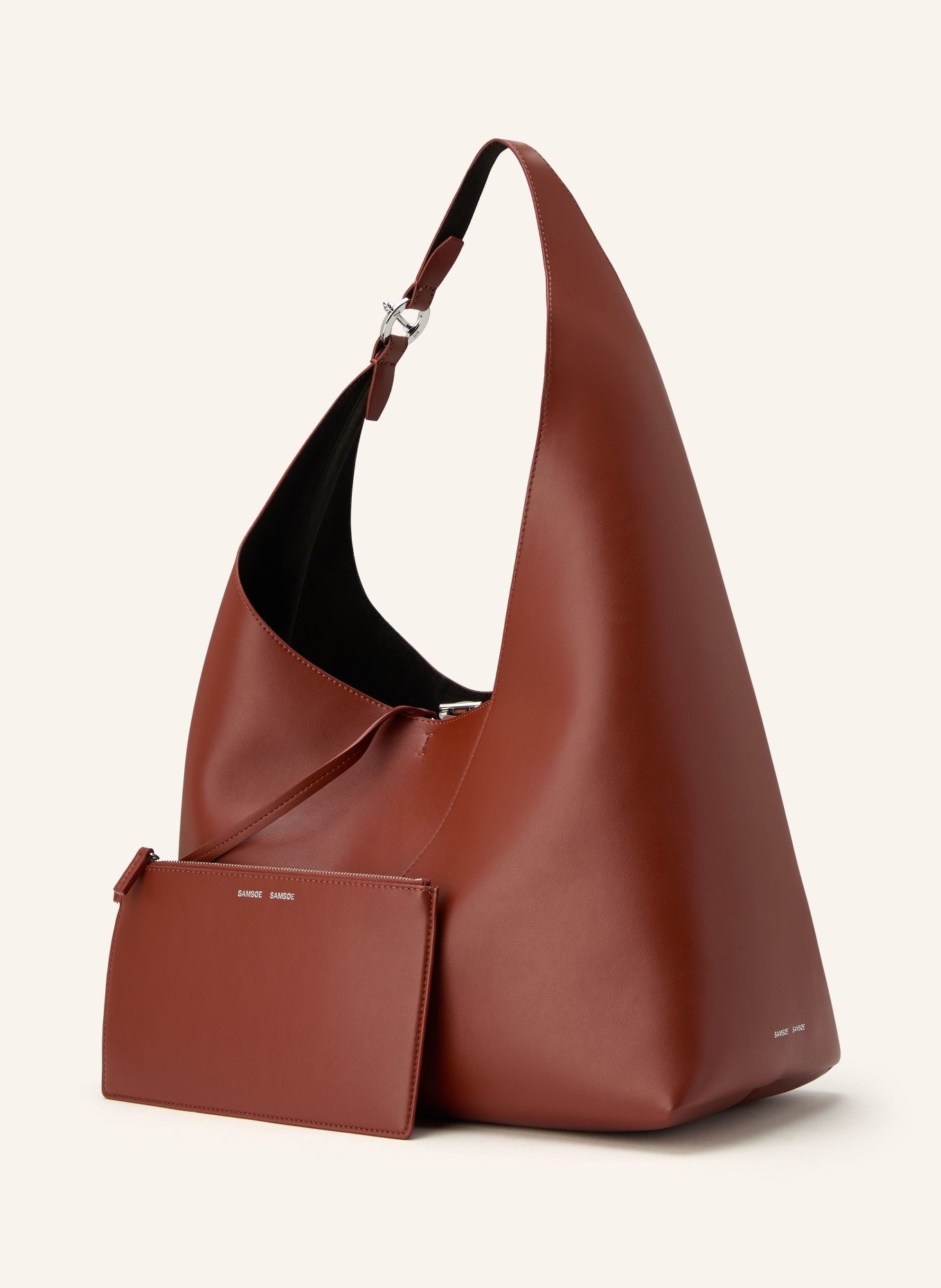 SAMSØE  SAMSØE Schoudertas SAKAIA met etui: BRUIN / ZILVER