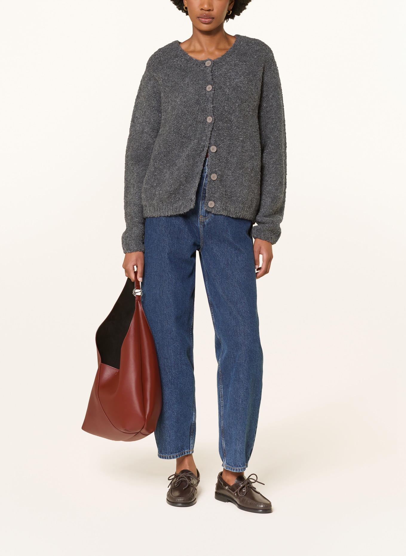 SAMSØE  SAMSØE Schoudertas SAKAIA met etui: BRUIN / ZILVER