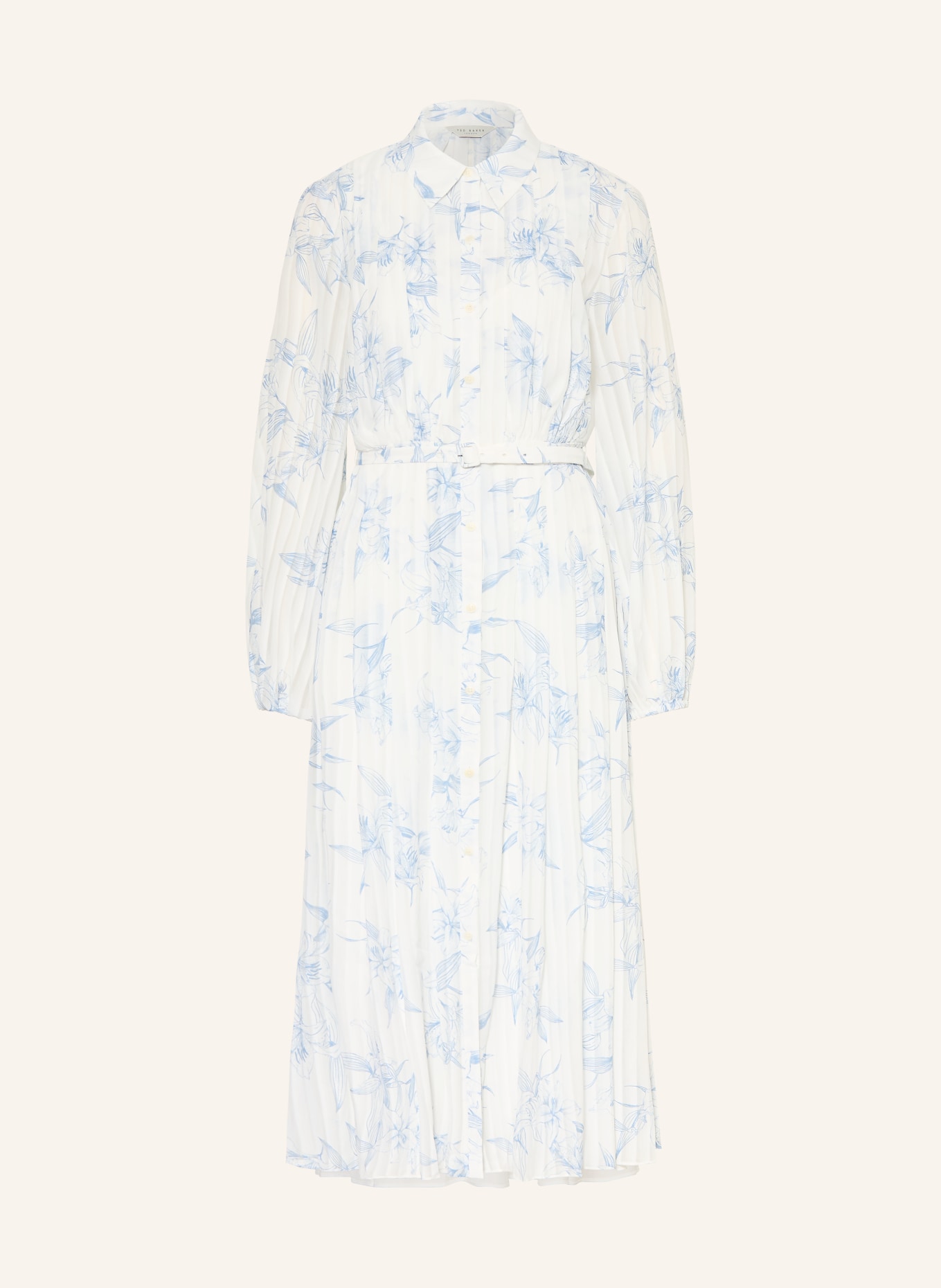 TED BAKER Hemdblusenkleid BERNIA: WEISS / BLAU