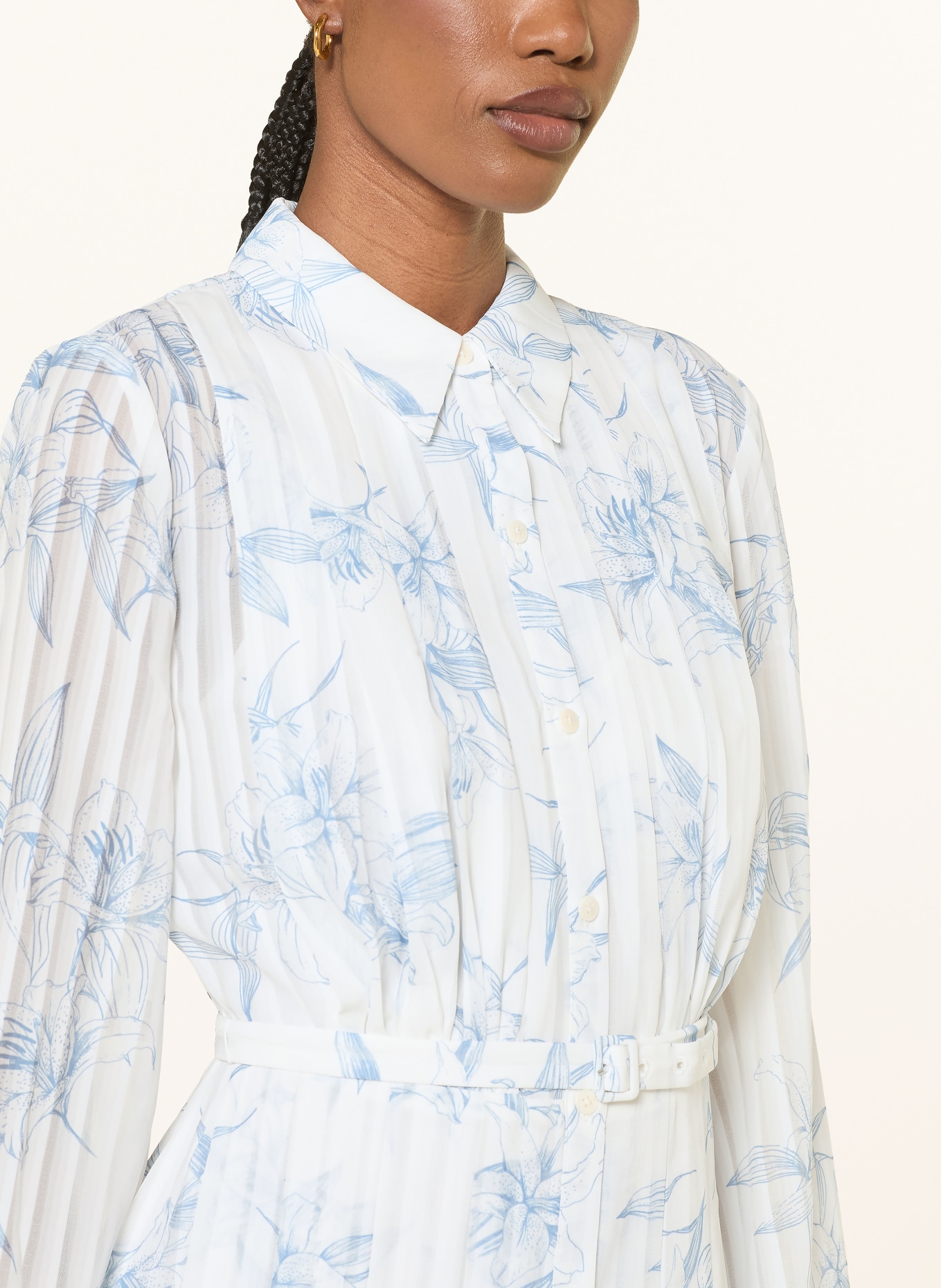 TED BAKER Hemdblusenkleid BERNIA: WEISS / BLAU