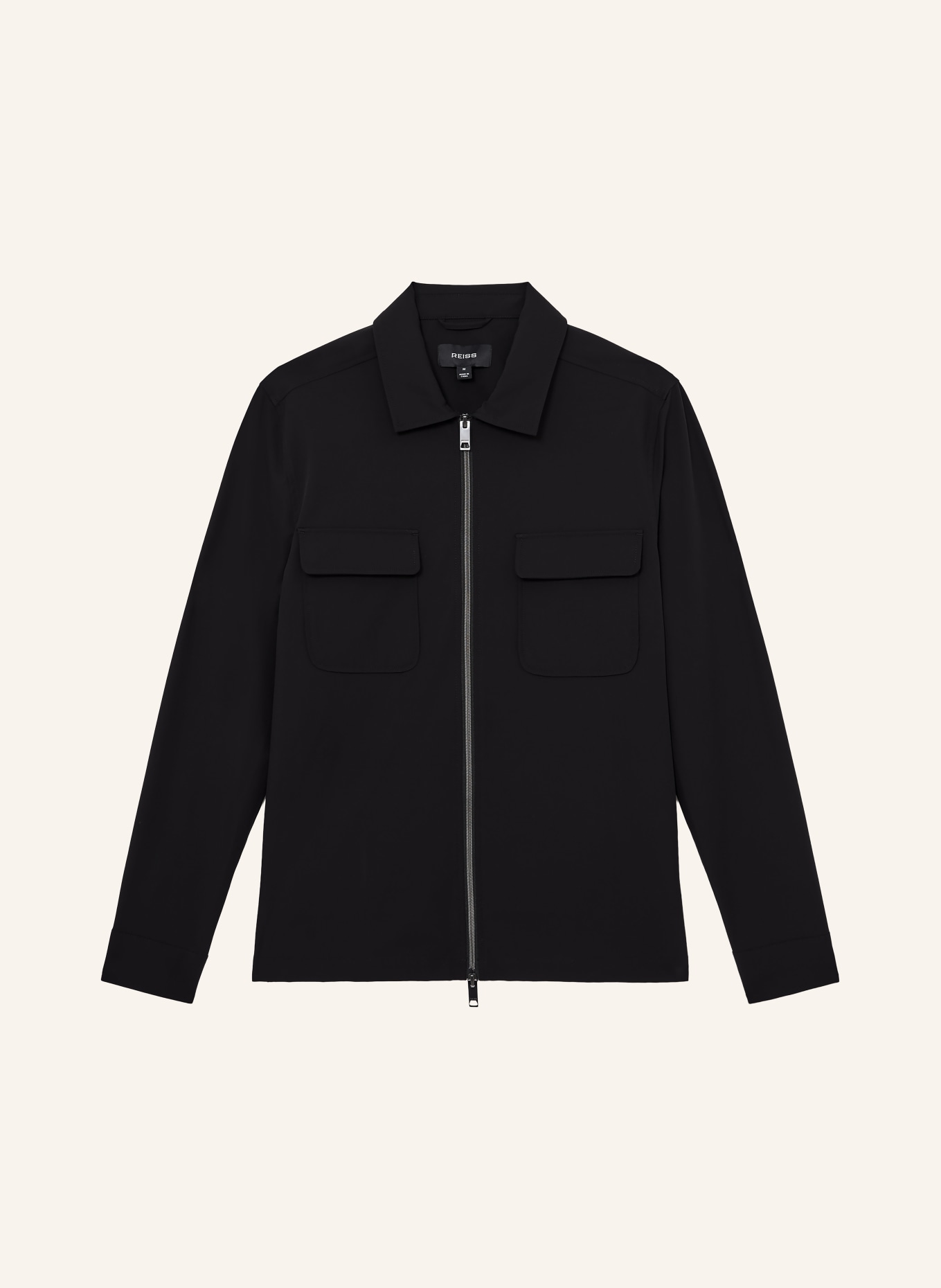 REISS Overshirt ASCEND: SCHWARZ
