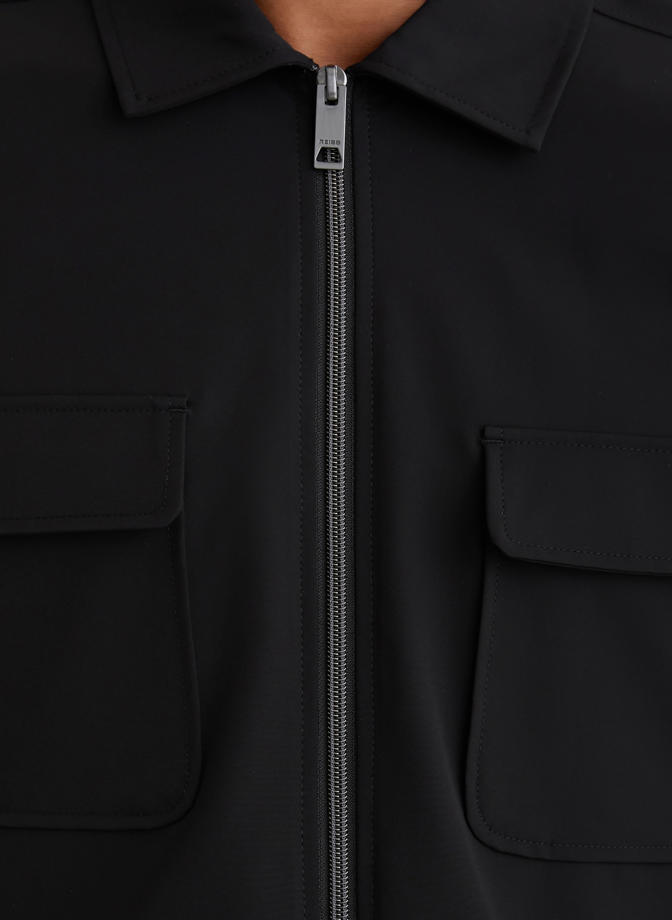 REISS Overshirt ASCEND: SCHWARZ