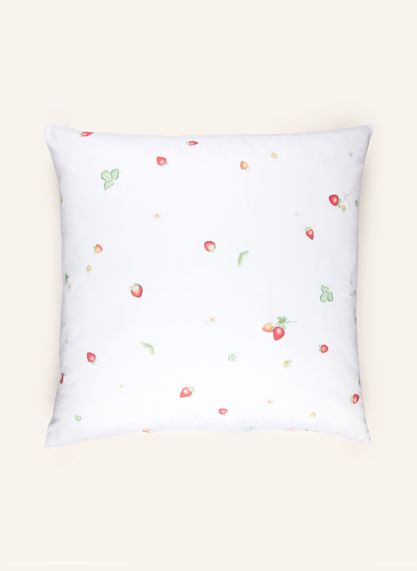 SCHLOSSBERG Housse de coussin JUNE: BLANC / ROUGE CLAIR / ROUGE