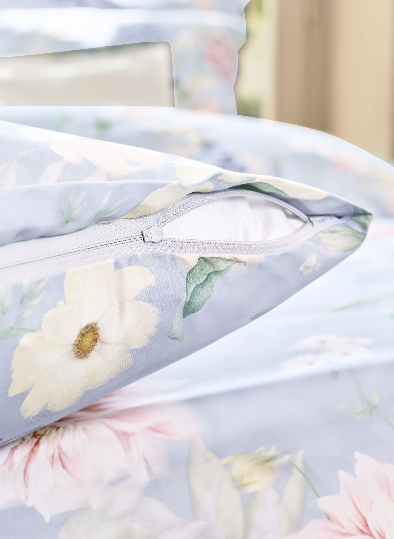 SCHLOSSBERG Poszewka na poduszkę AVEN: JASNONIEBIESKI / JASNOZIELONY / GRANATOWY