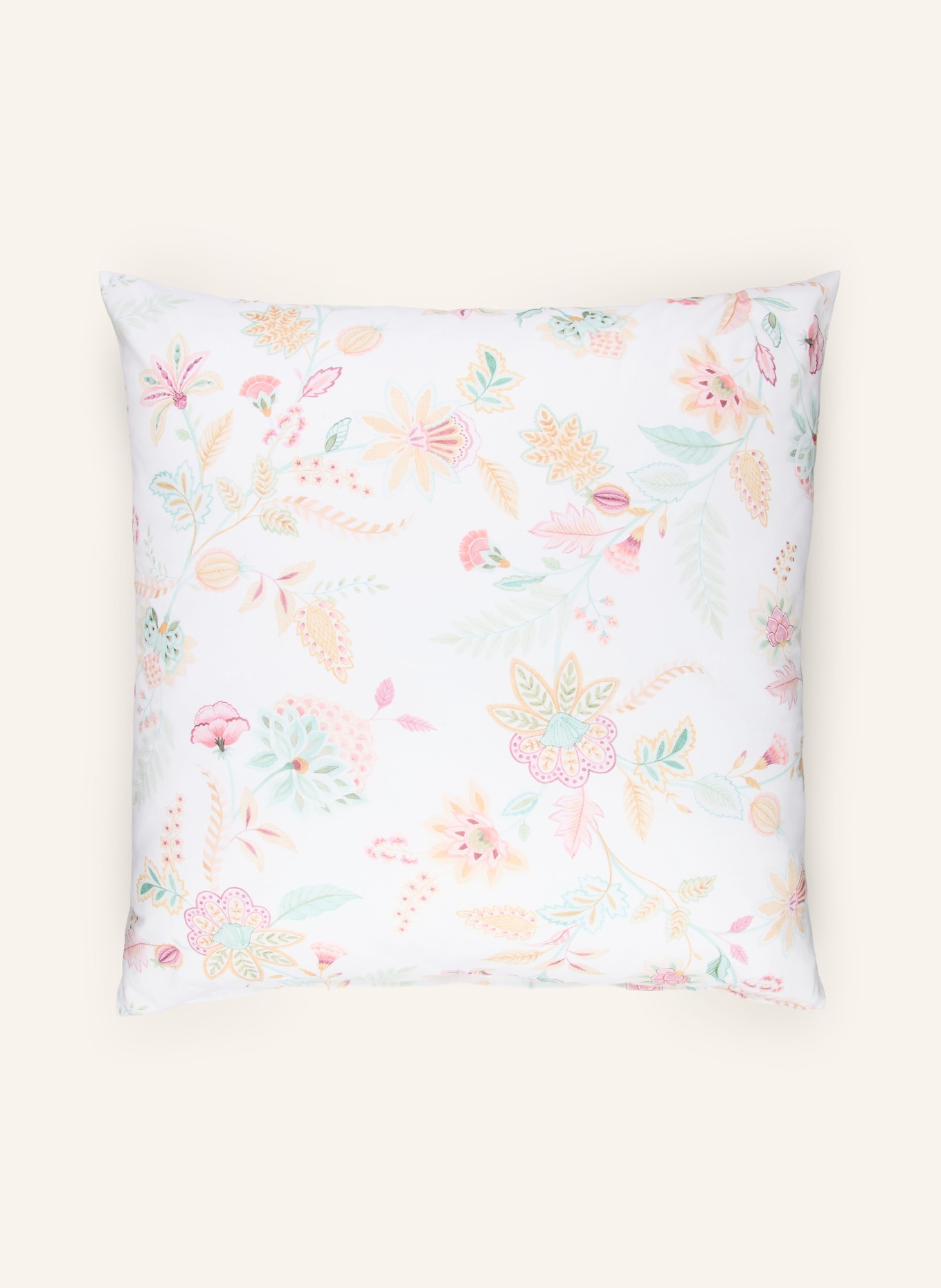 SCHLOSSBERG Housse de coussin IMA: BLANC / BEIGE / BLEU PÉTROLE