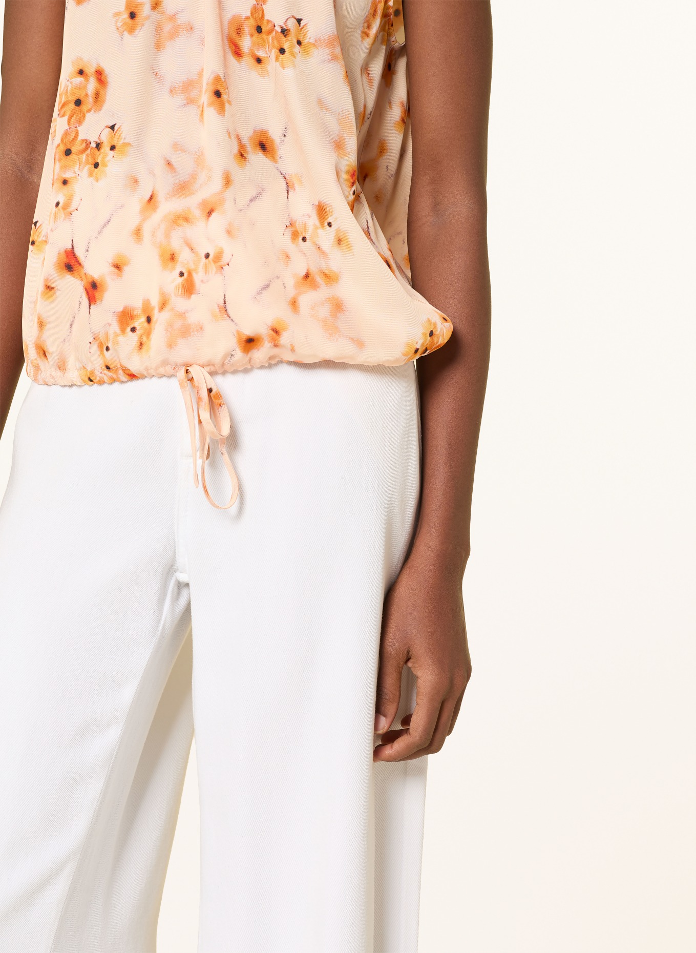 Marc O'Polo Satinové halenkové tričko: TMAVĚ ORANŽOVÁ / ORANŽOVÁ / ČERNÁ