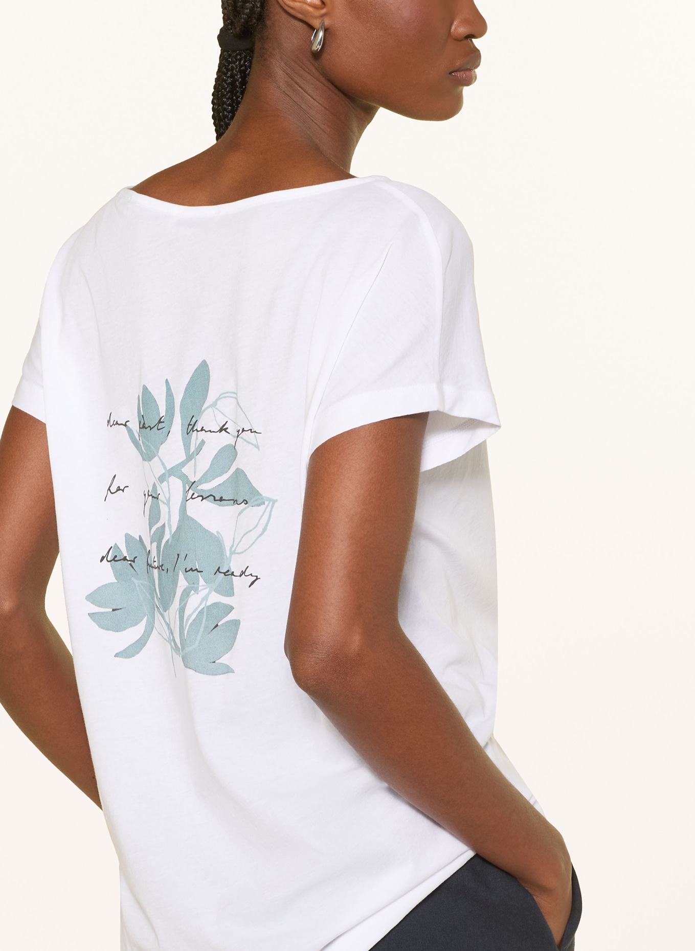 Marc O'Polo T-shirt: BLANC / TURQUOISE