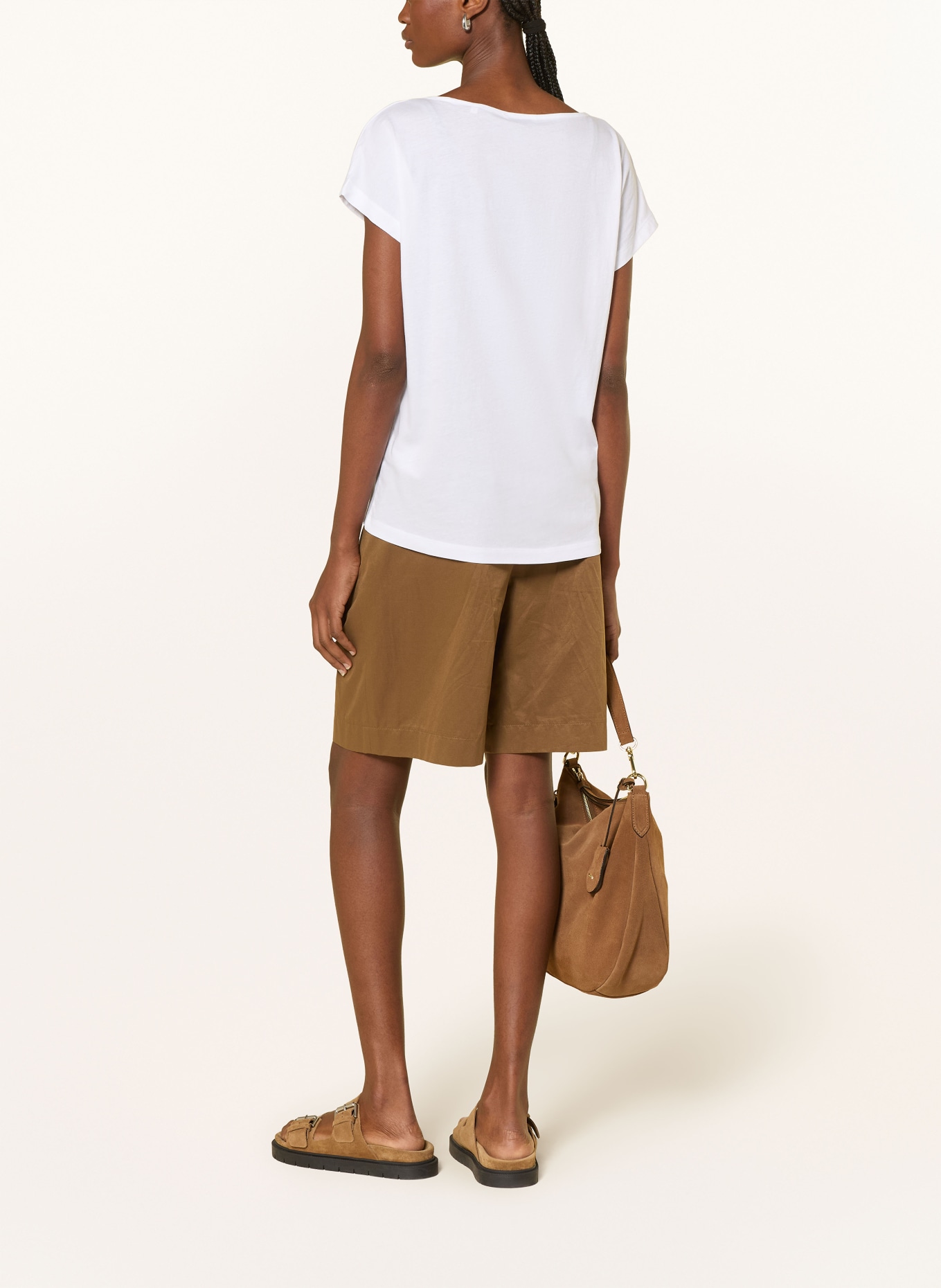 Marc O'Polo T-shirt: BLANC / MARRON / ORANGE