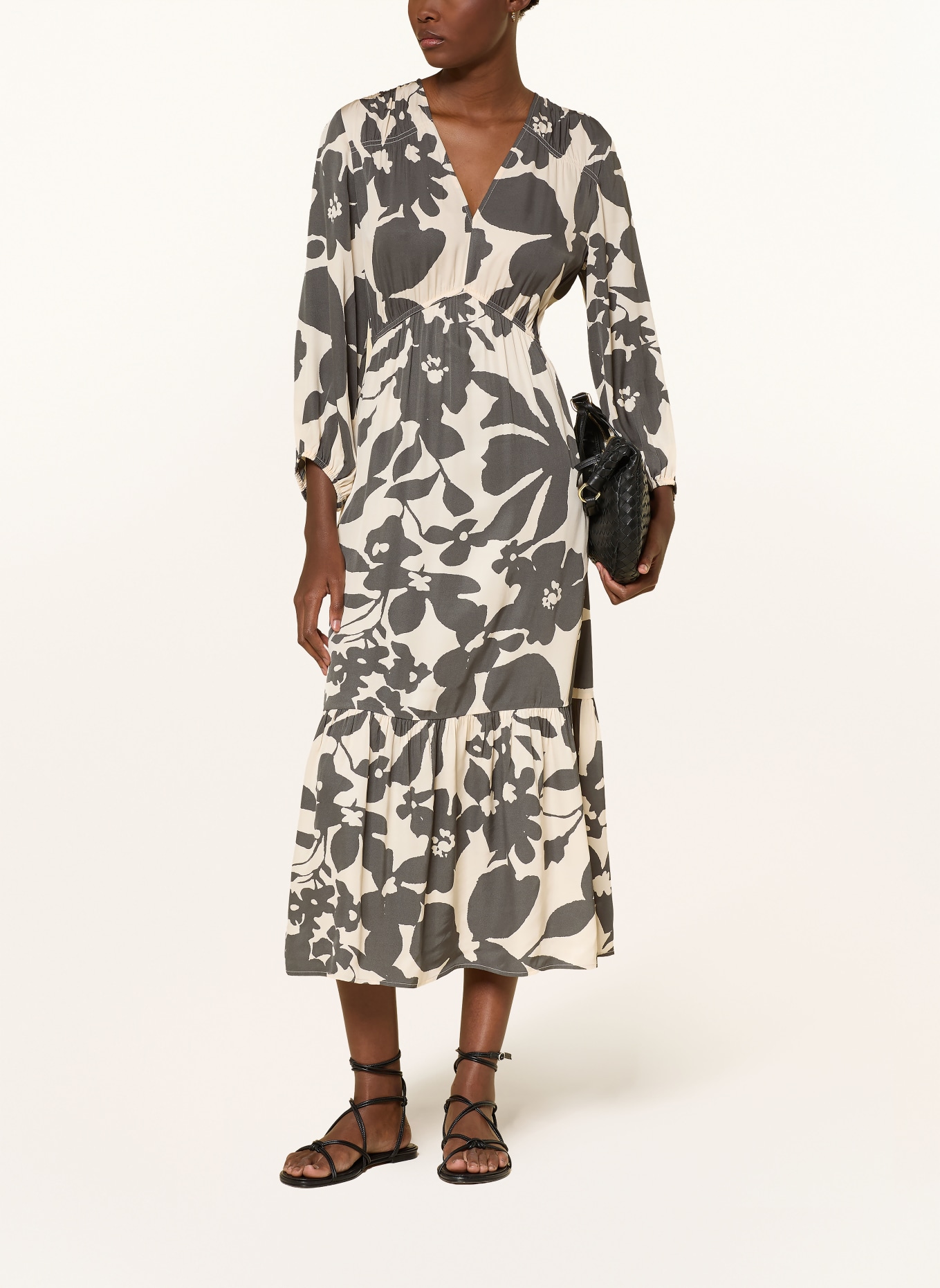 Marc O'Polo Kleid: DUNKELGRAU / CREME