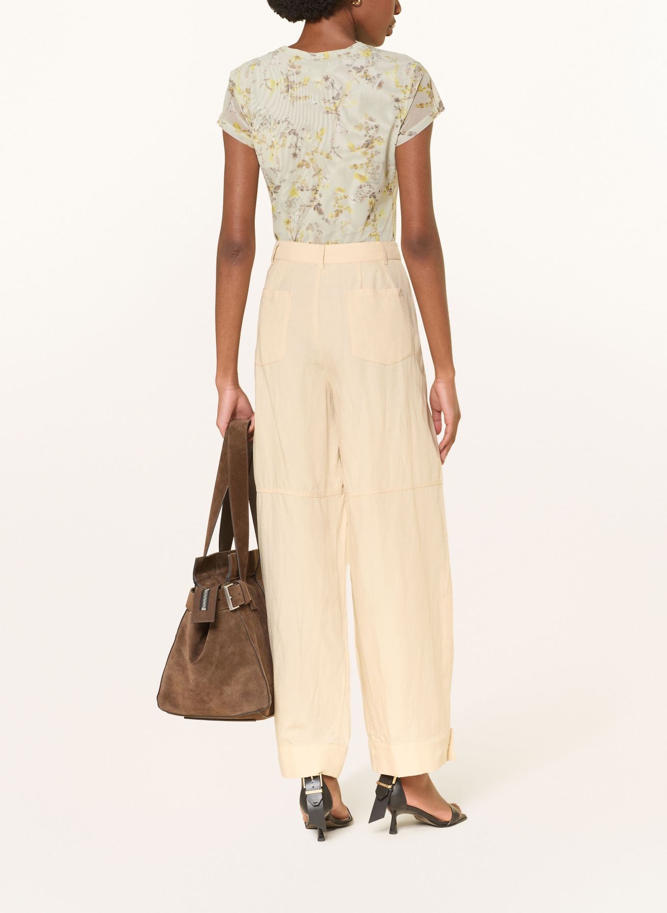 ALLSAINTS Spodnie z szerokimi nogawkami SHERELL: KREMOWY