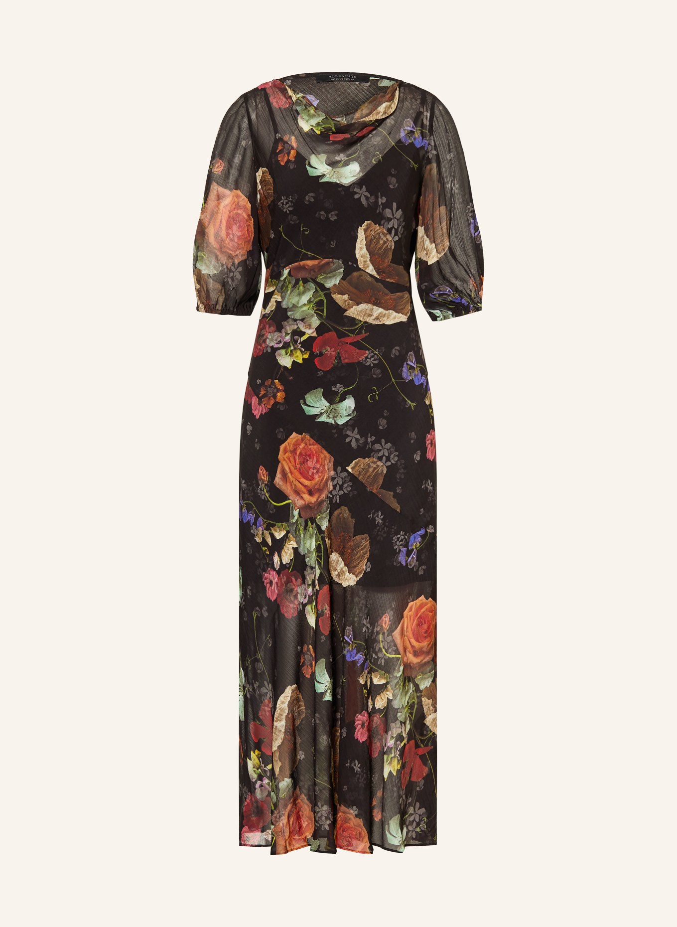 ALLSAINTS Robe TIWA: NOIR / LILAS / ROUGE