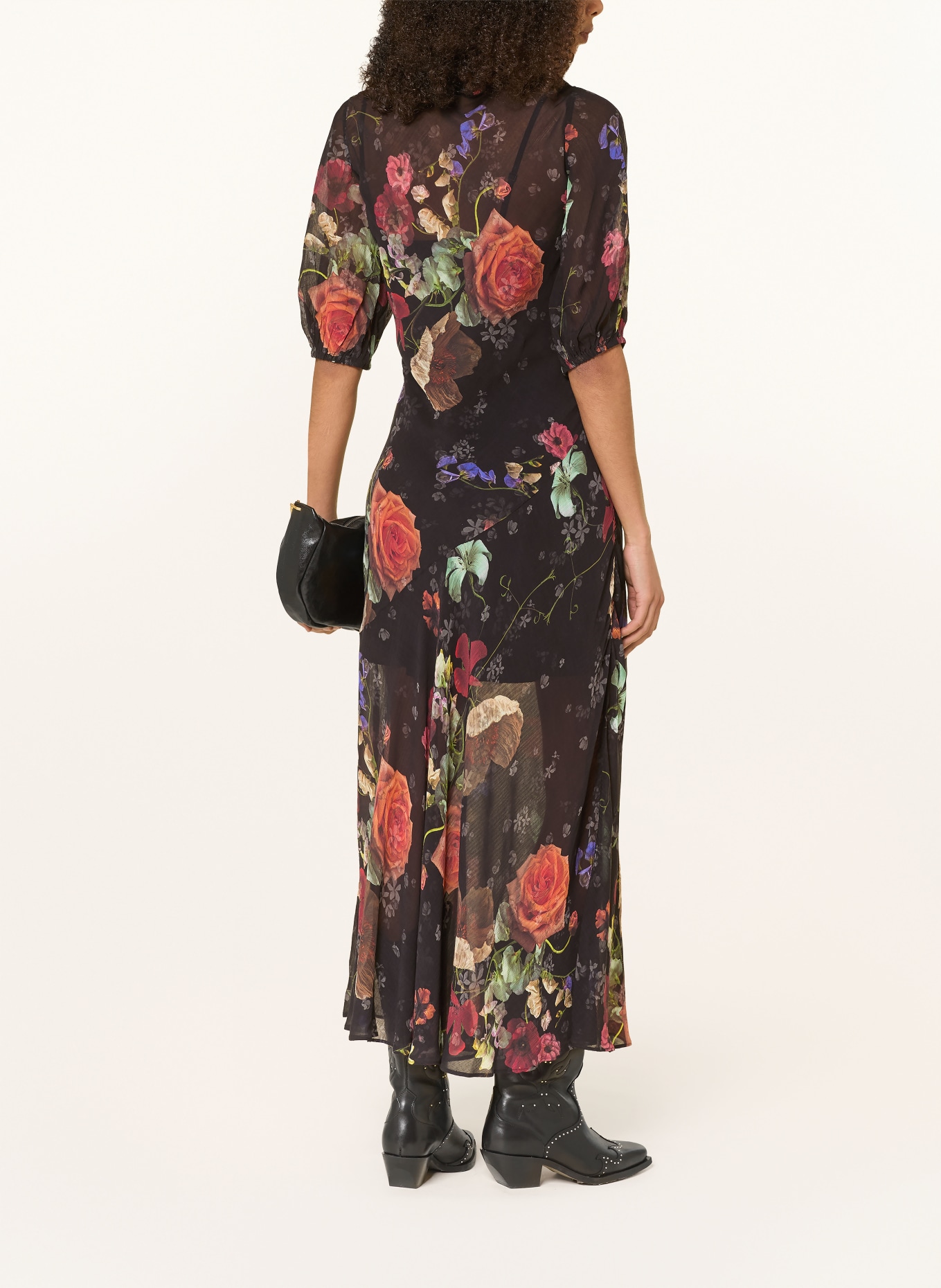 ALLSAINTS Robe TIWA: NOIR / LILAS / ROUGE