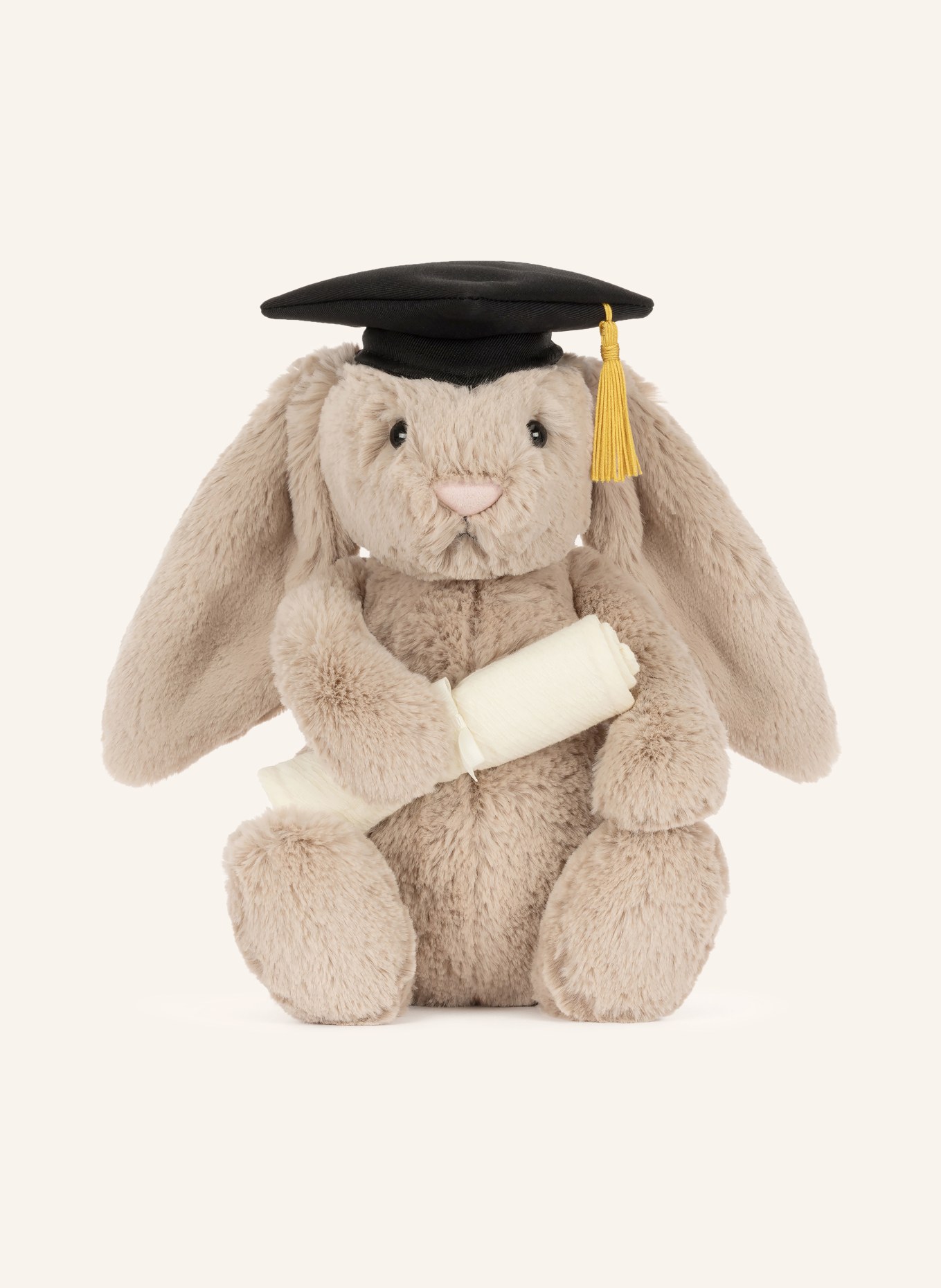 Jellycat Plyšová hračka BASHFUL BUNNY GRADUATION: BÉŽOVÁ / ČERNÁ