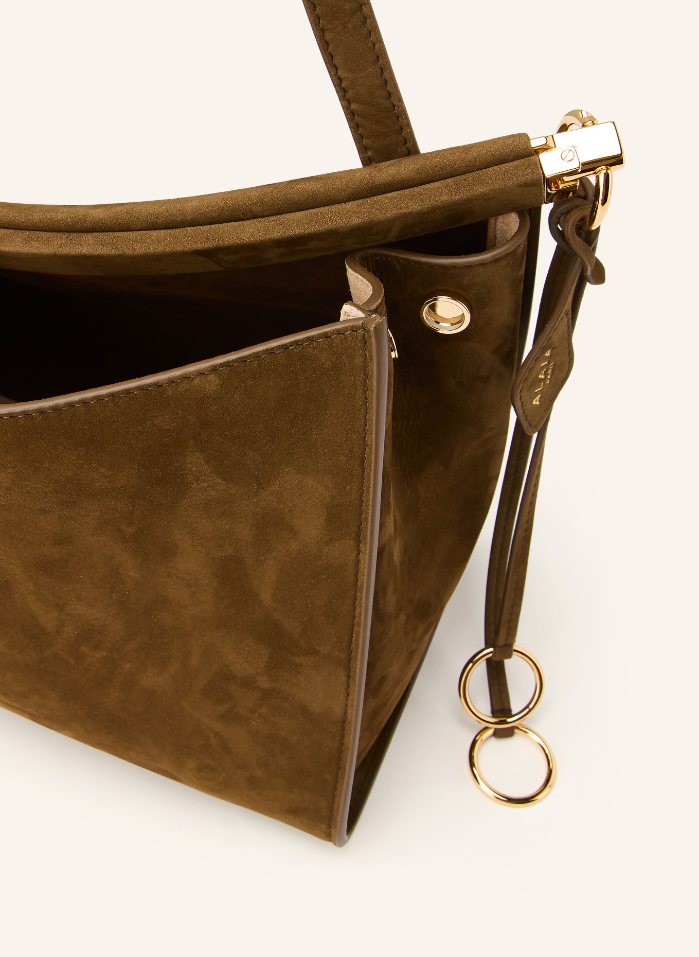ALAÏA Handtas LE CLICK POCKET 35: BRUIN / GOUD