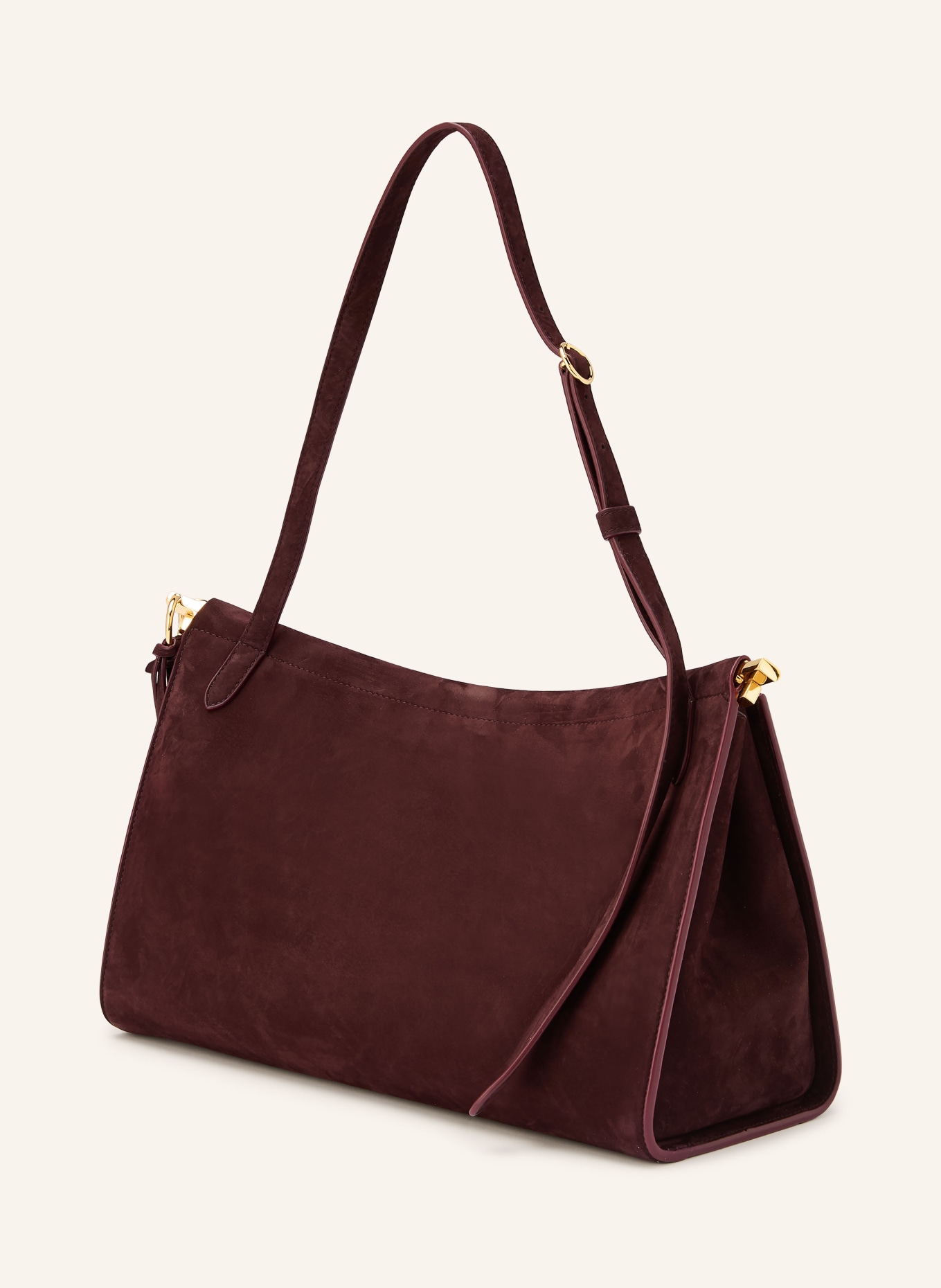 ALAÏA Handtas LE CLICK POCKET 35: MARRON FONCÉ / GOUD