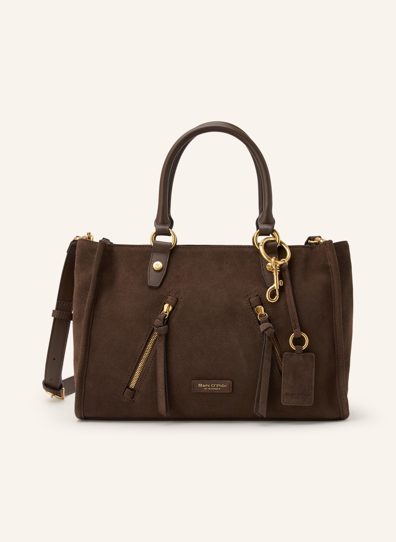 Marc O'Polo boodschappentas: MARRON FONCÉ / GOUD