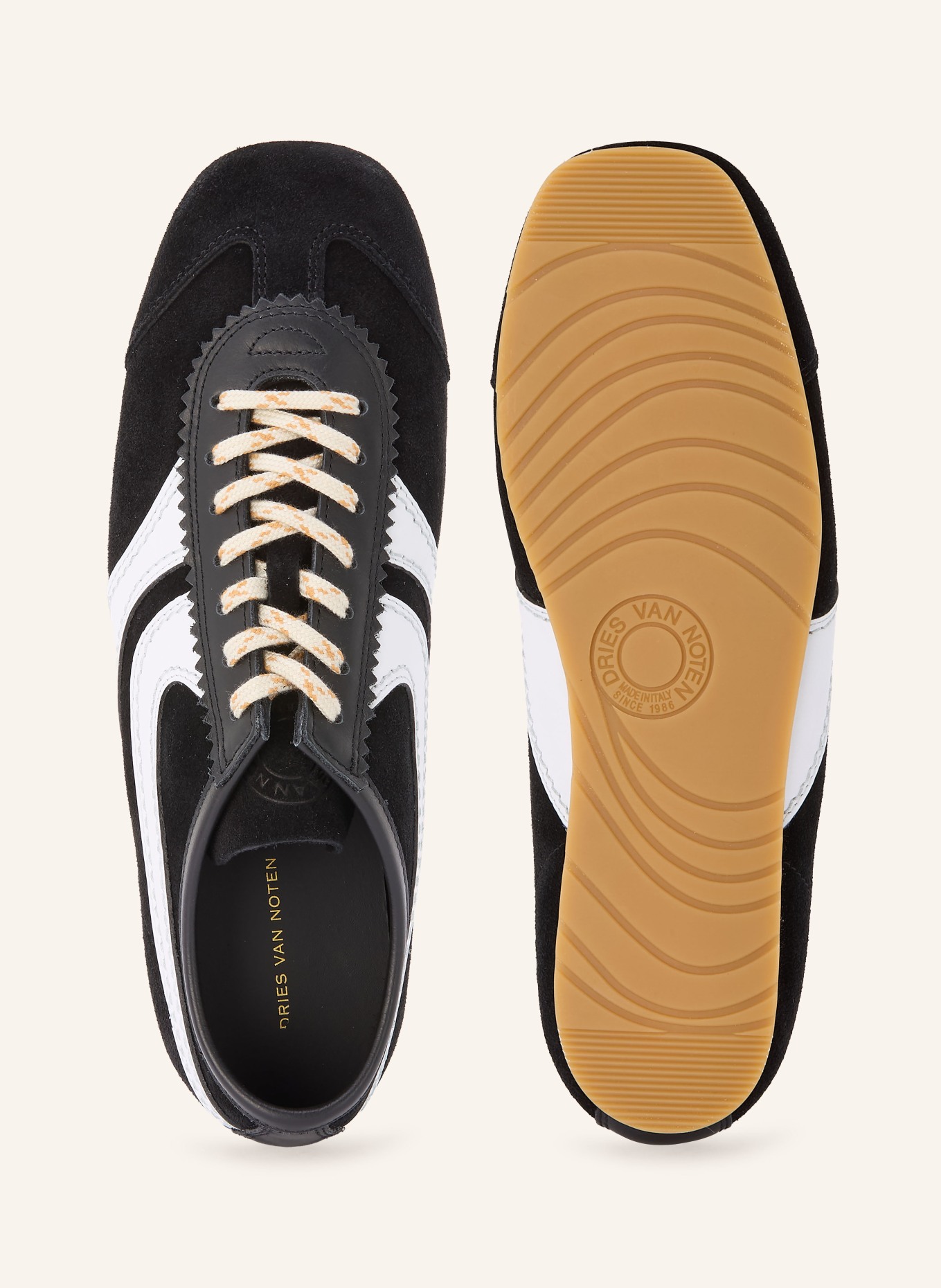 DRIES VAN NOTEN Sneaker: SCHWARZ / WEISS