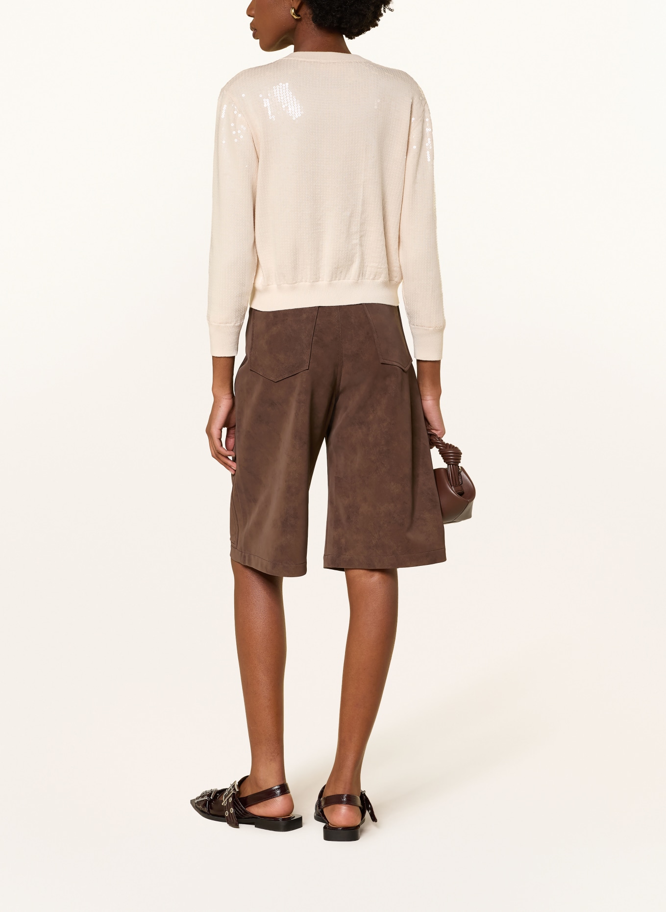 BAUM UND PFERDGARTEN Strickjacke CAYLEE mit Pailletten: CREME