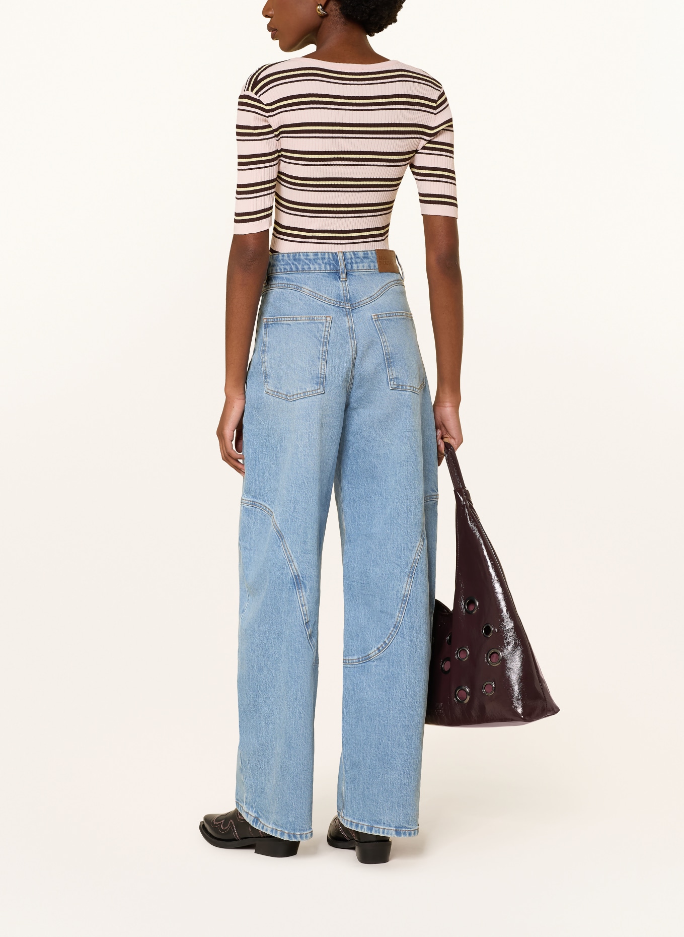 BAUM UND PFERDGARTEN Strickjacke CALYN: ROSÉ / DUNKELBRAUN / HELLGELB